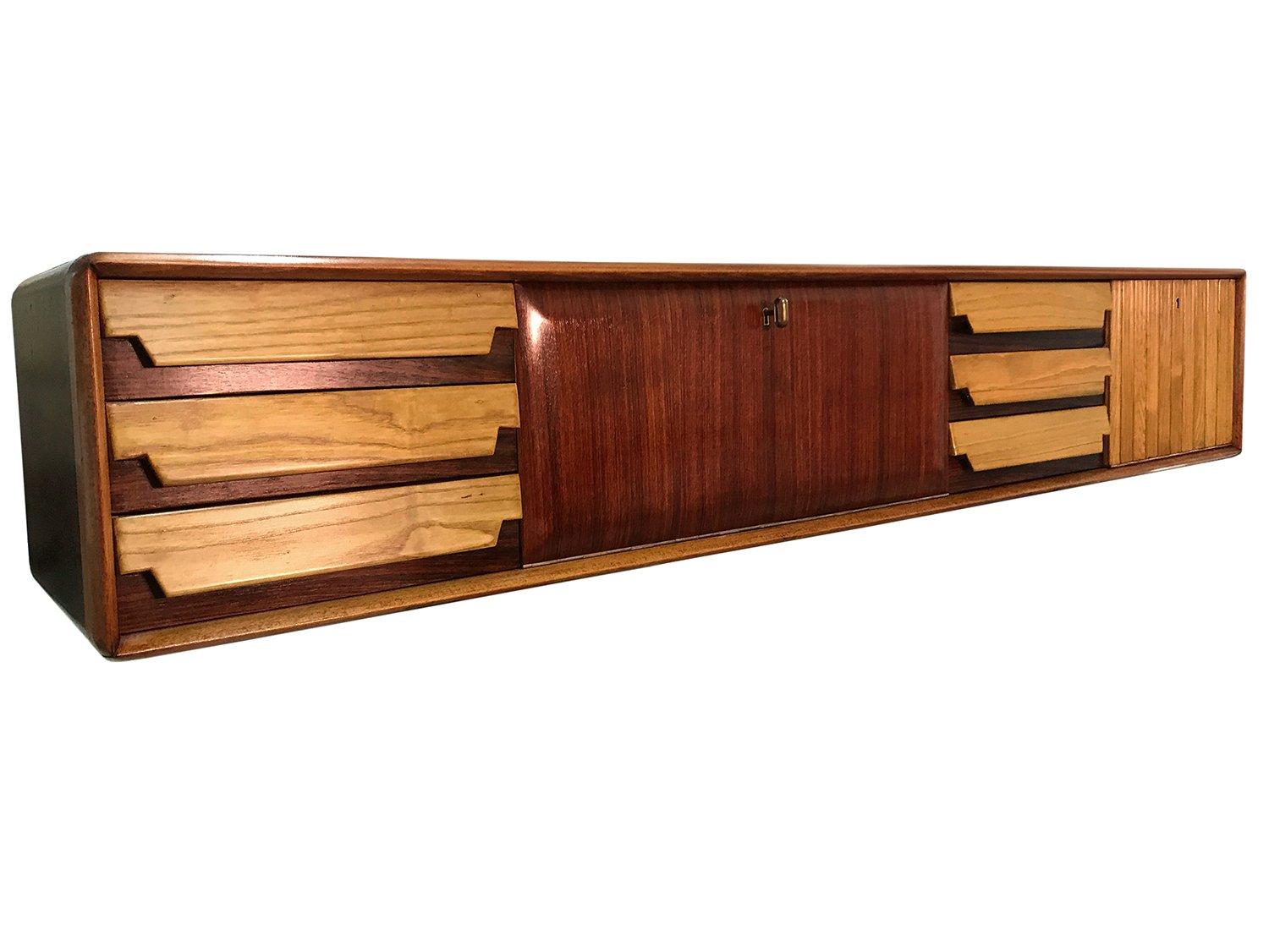 Italian Mid-Century Wall Mounted Sideboard with Drawers by Gio Ponti, 1950s 3