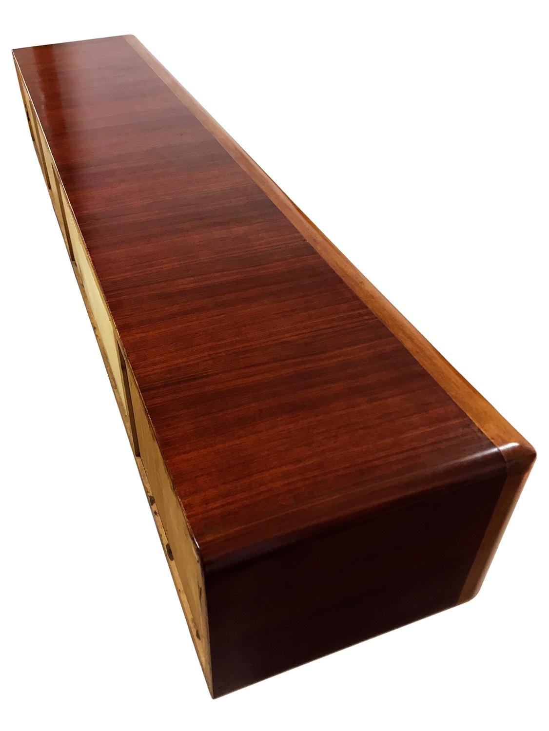 Italian Mid-Century Wall Mounted Sideboard with Drawers by Vittorio Dassi, 1950s 13