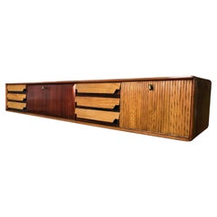 Italian Mid-Century Wall Mounted Sideboard with Drawers by Vittorio Dassi, 1950s