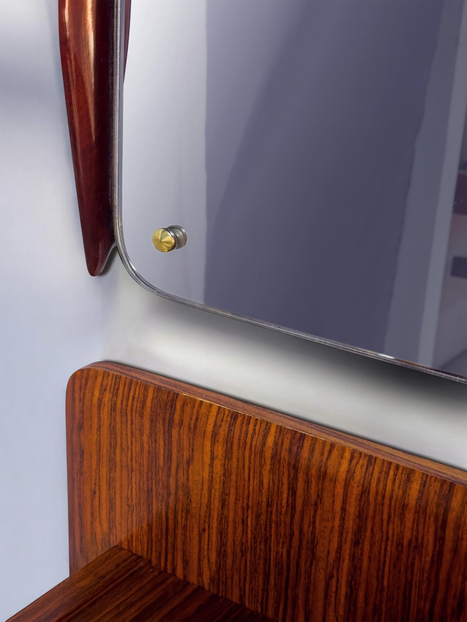Italienisches wandmontiertes Sideboard mit Spiegel von Vittorio Dassi, 1950er Jahre im Angebot 2