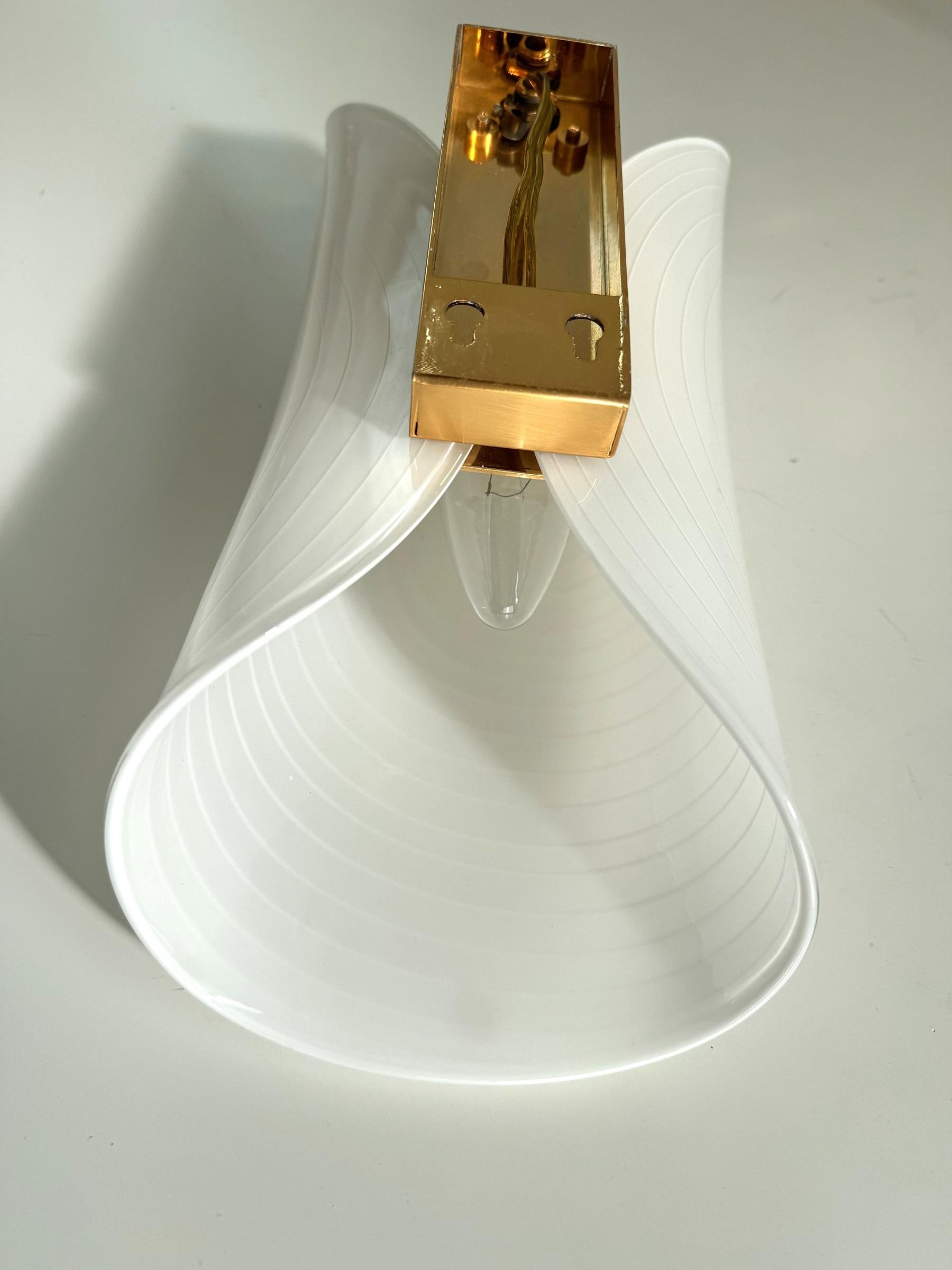 Italian Mid-Century Wall Sconces in Murano Glass and Brass by La Murrina, 1980s For Sale 7