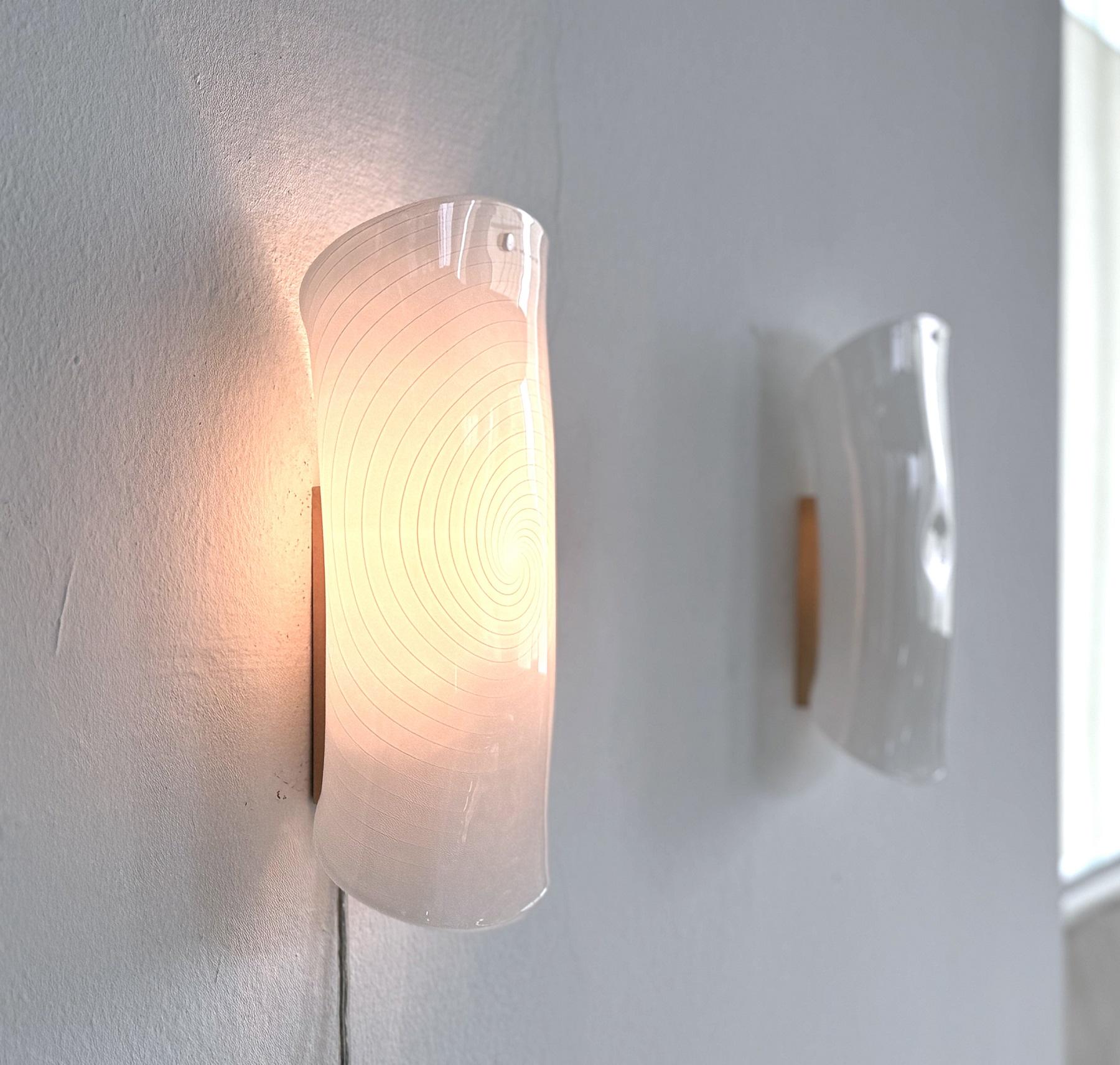 Italian Mid-Century Wall Sconces in Murano Glass and Brass by La Murrina, 1980s For Sale 8