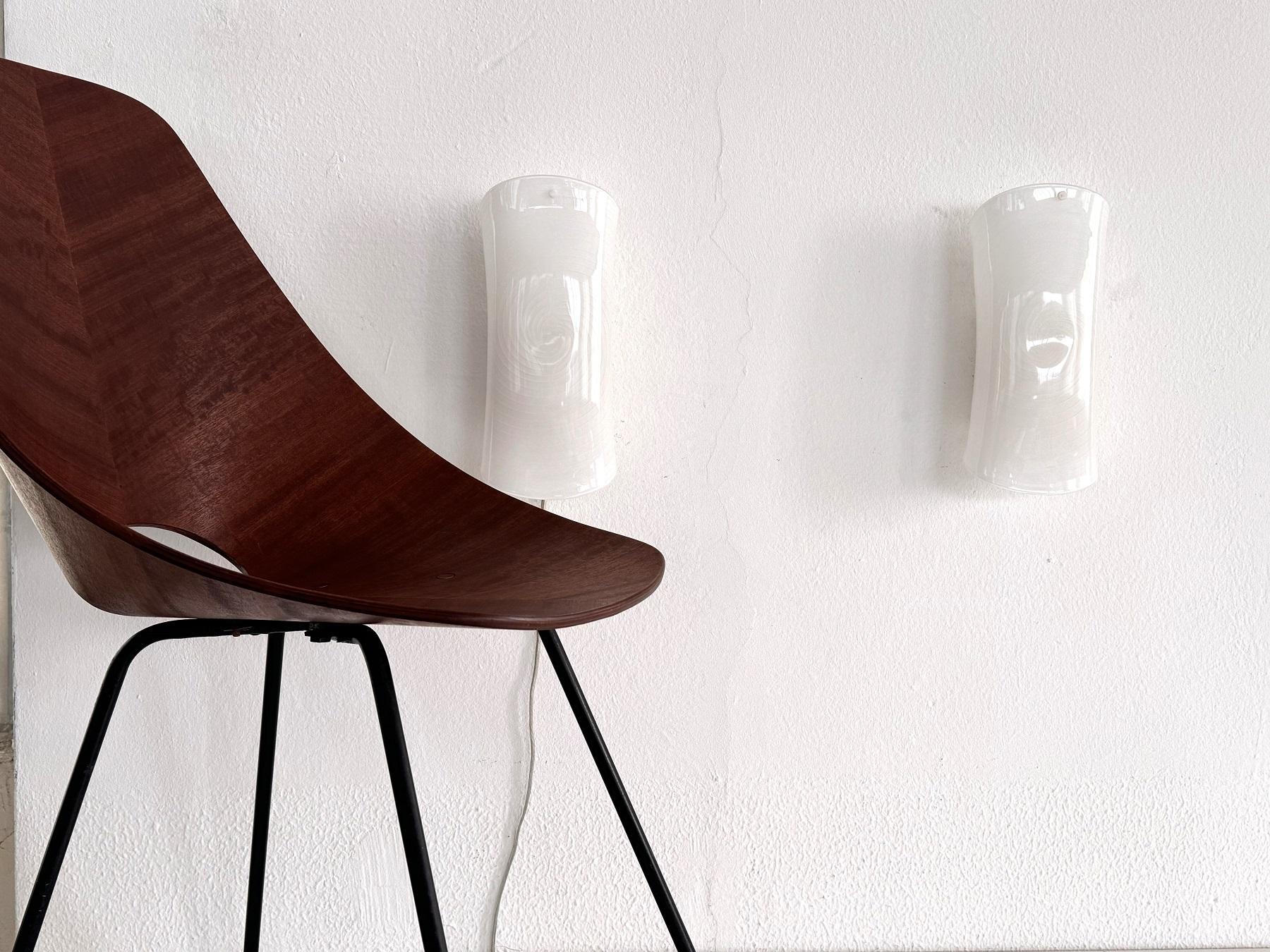 Mid-Century Modern Italian Mid-Century Wall Sconces in Murano Glass and Brass by La Murrina, 1980s For Sale