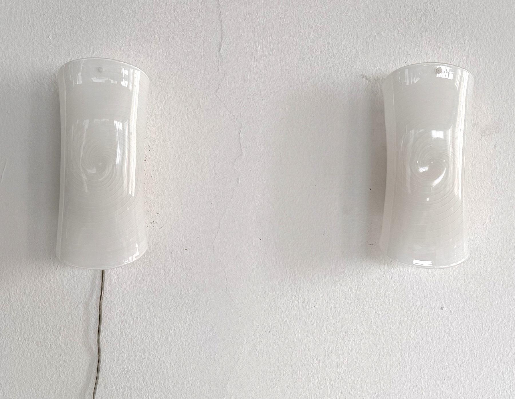 Italian Mid-Century Wall Sconces in Murano Glass and Brass by La Murrina, 1980s In Good Condition For Sale In Morazzone, Varese