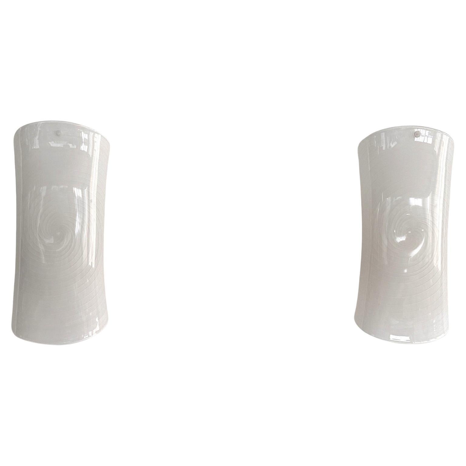 Italian Mid-Century Wall Sconces in Murano Glass and Brass by La Murrina, 1980s