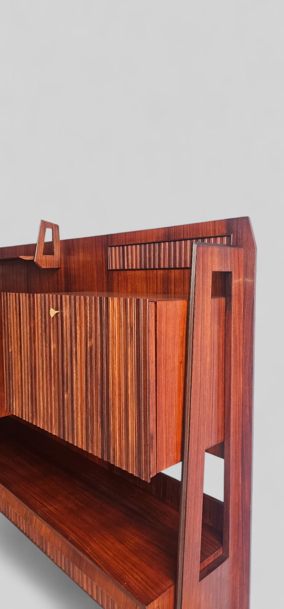 Italian Mid-Century Wall Sideboard or Cabinet Bar attributed to Vittorio Dassi For Sale 9
