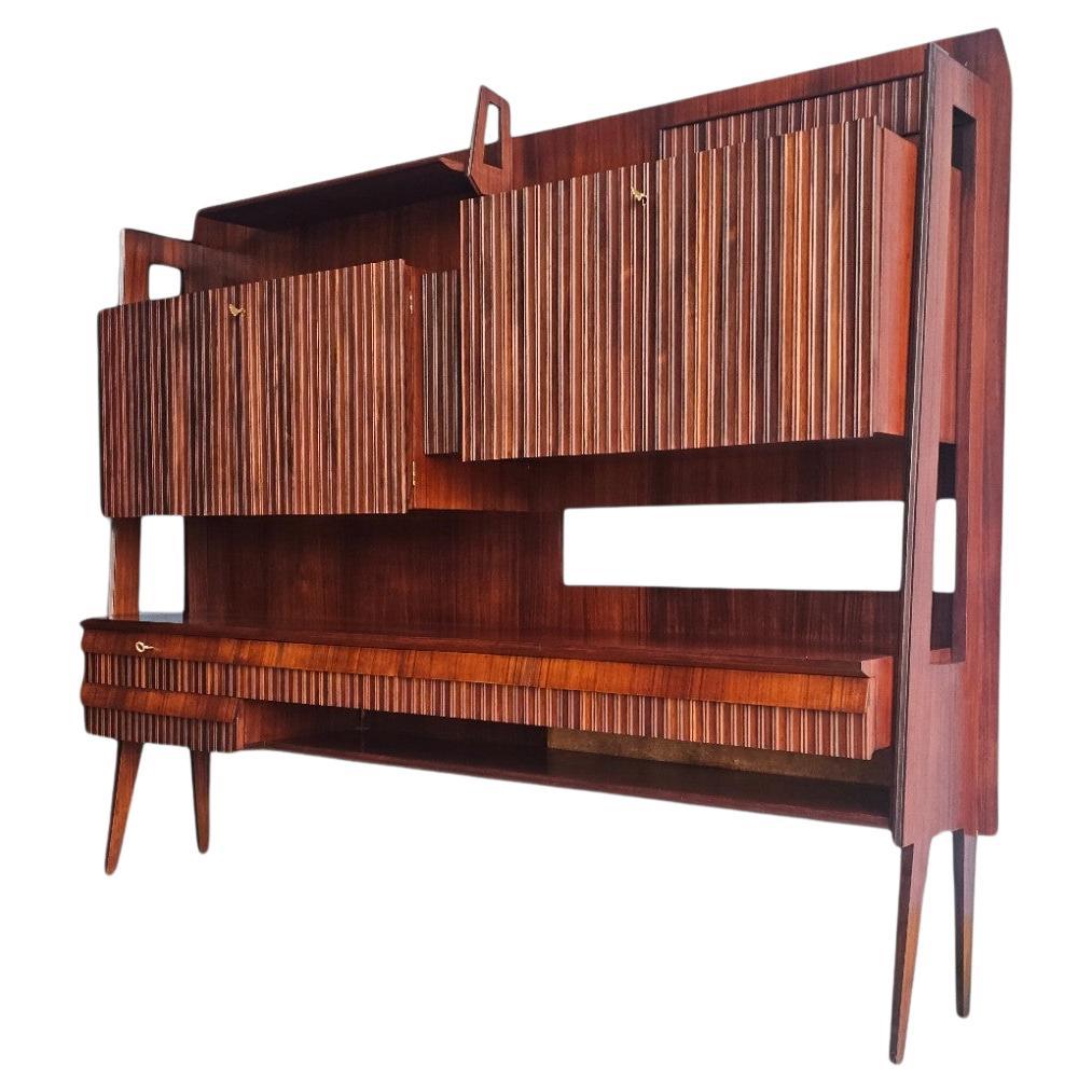 Italian Mid-Century Wall Sideboard or Cabinet Bar attributed to Vittorio Dassi For Sale