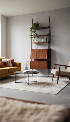 Italian Mid Century Wall unit Bookcase with Cabinet Bar, 1960s