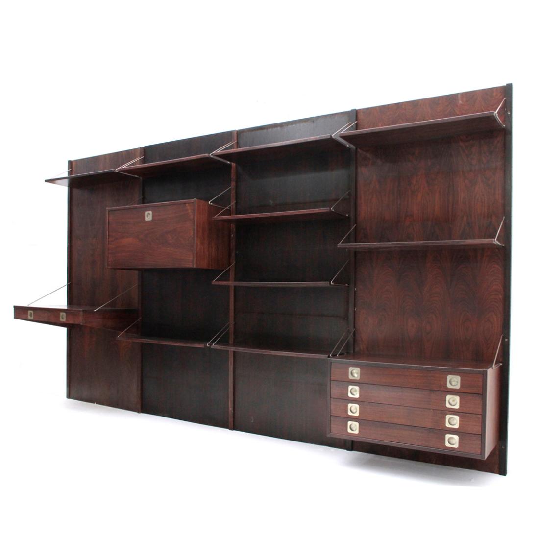Italian Midcentury Wall Unit with Desk by Stildomus, 1960s In Good Condition In Savona, IT