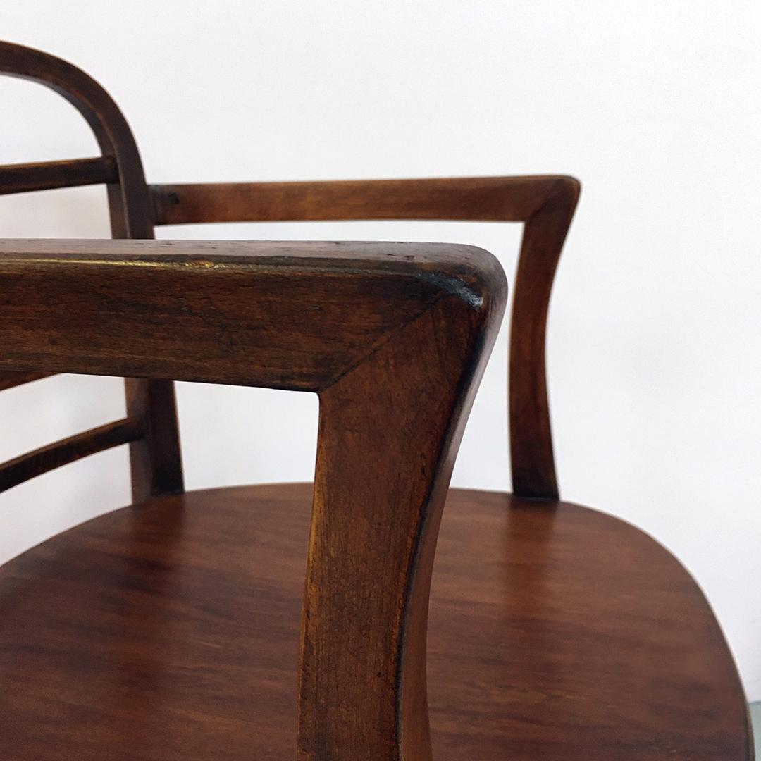 Italian Midcentury Walnut Chair with Armrests by Bellotti Brothers, 1950s 4