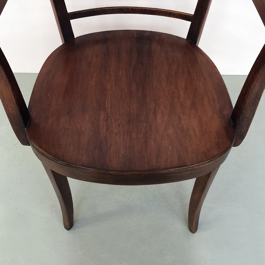 Italian Midcentury Walnut Chair with Armrests by Bellotti Brothers, 1950s 6