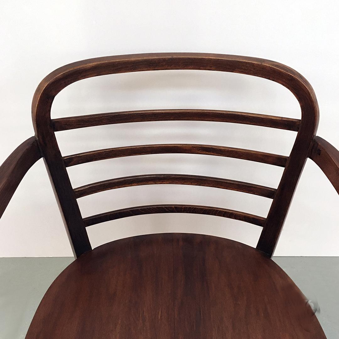 Italian Midcentury Walnut Chair with Armrests by Bellotti Brothers, 1950s 3