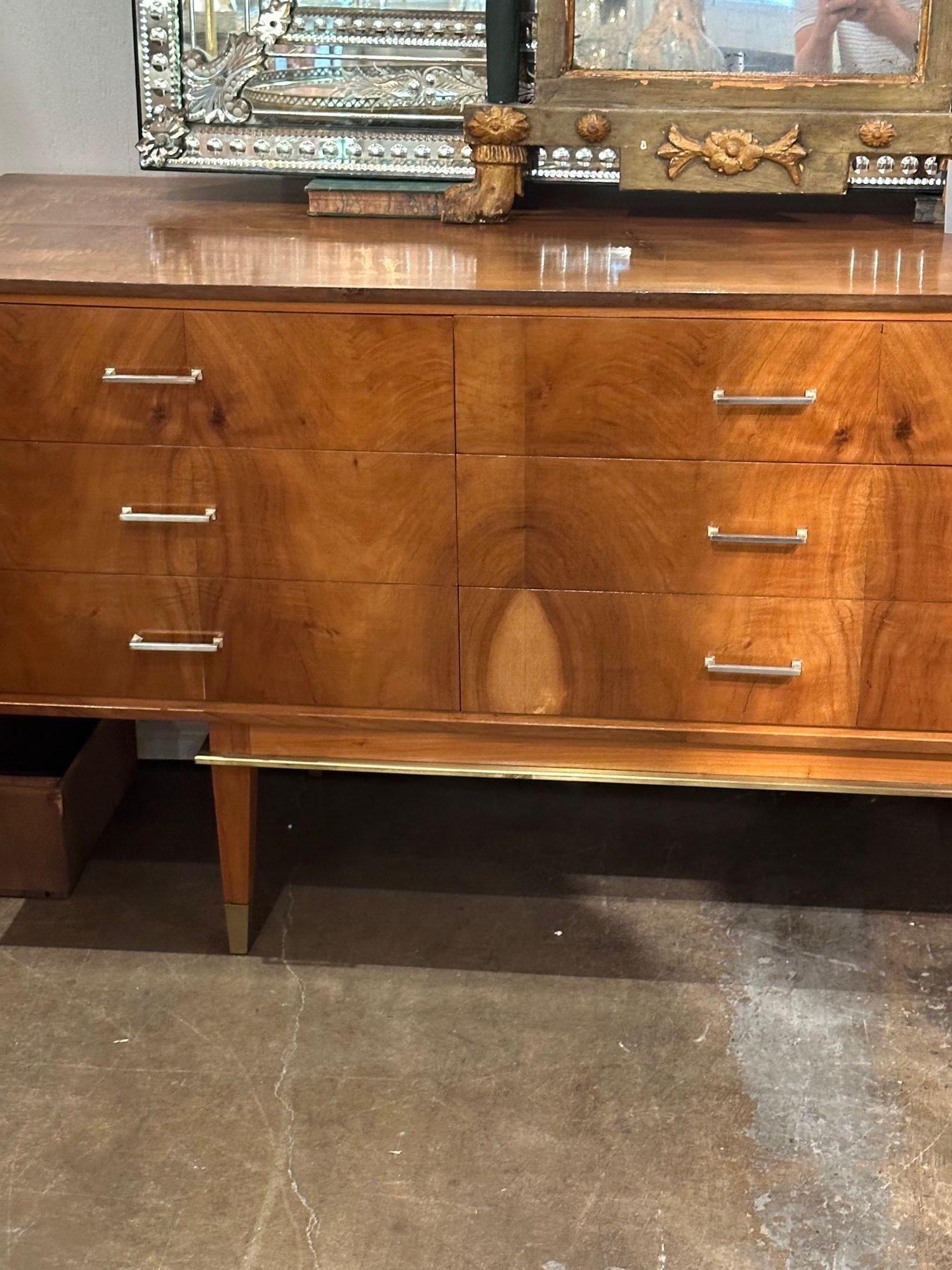 Italian Mid-Century Walnut Dresser In Good Condition For Sale In Dallas, TX