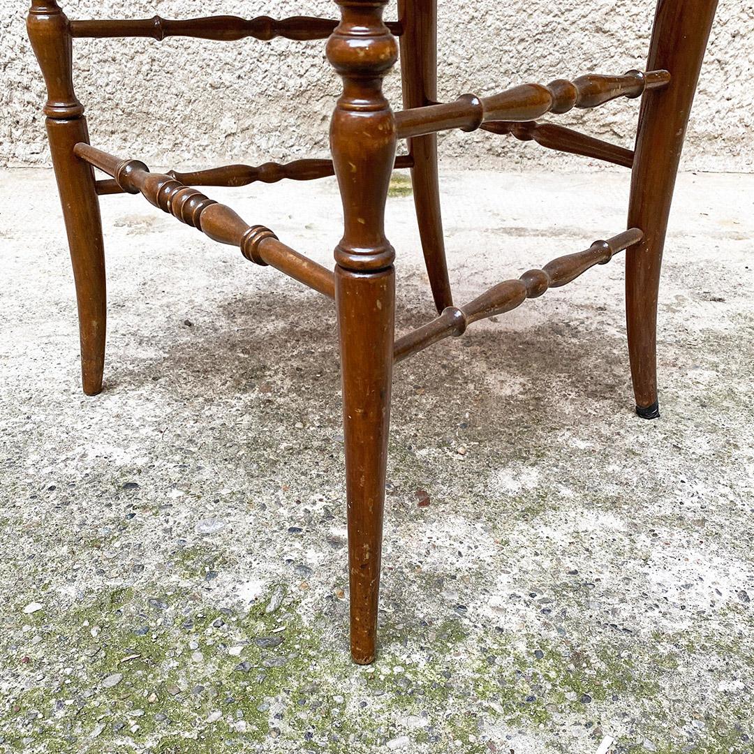 Italian Mid Century Walnut Lacquered Wood and Wicker Chiavarina Chair, 1950s 8