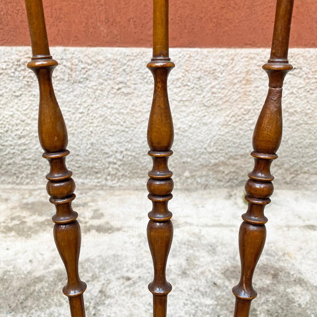 Italian Mid Century Walnut Lacquered Wood and Wicker Chiavarina Chair, 1950s 3