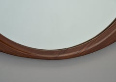 Italian Mid-Century Walnut Wall Mirror with Trefoil Frame