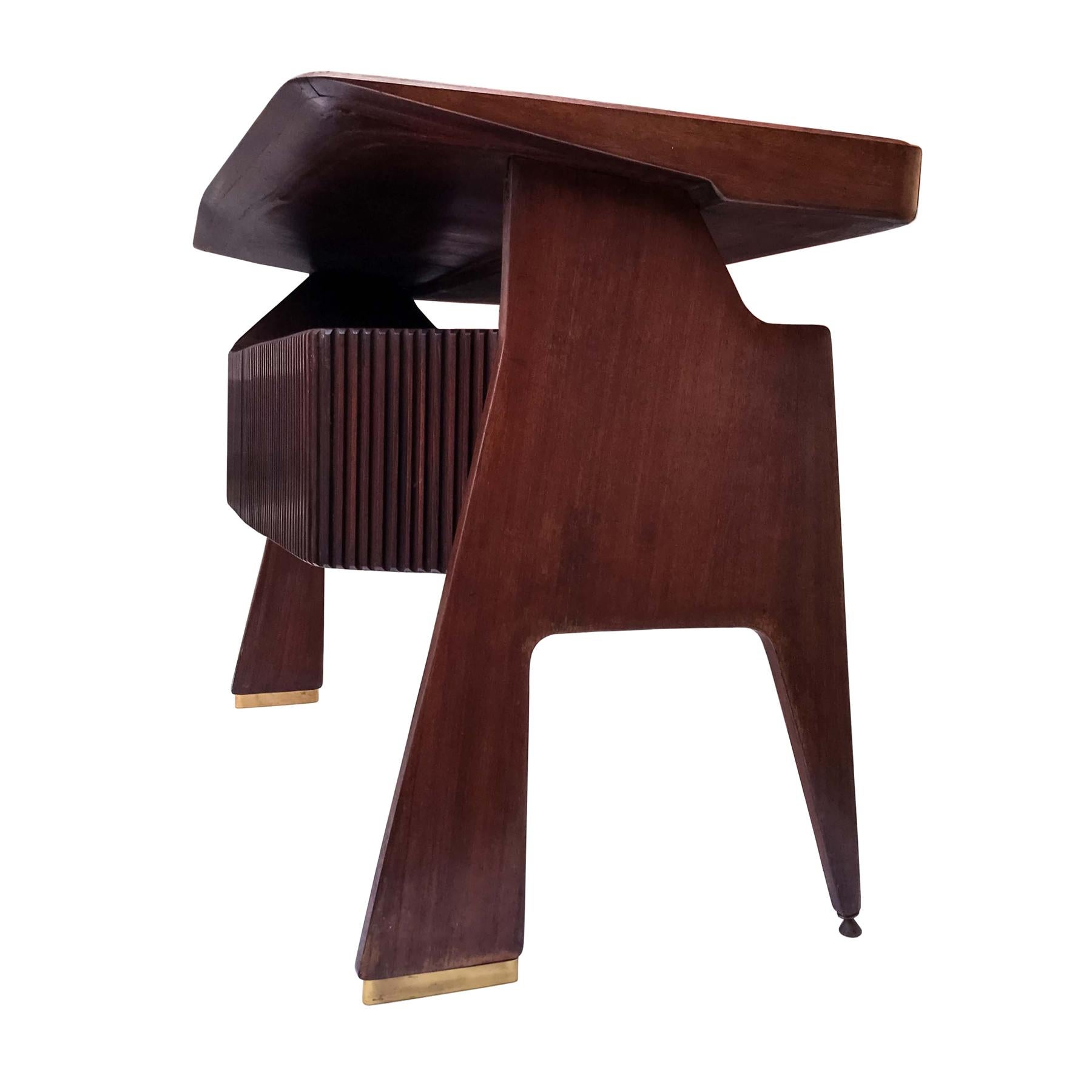 Mid-Century Modern Italian Mid-Century Walnut Writing Desk by Vittorio Dassi, 1950s