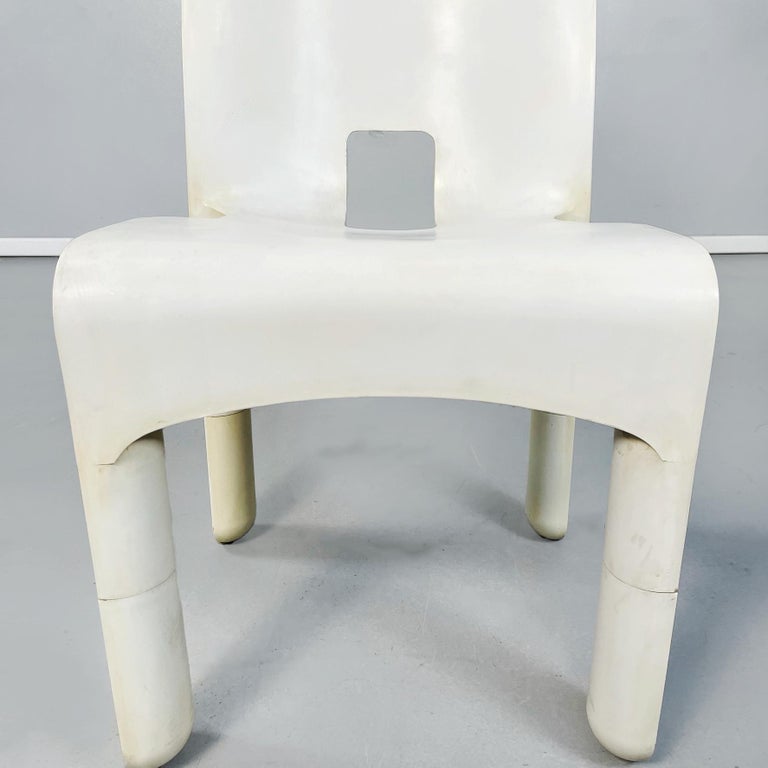 Italian Mid-Century White Absplastic Chair 860 by Joe Colombo for Kartell, 1970s For Sale 2