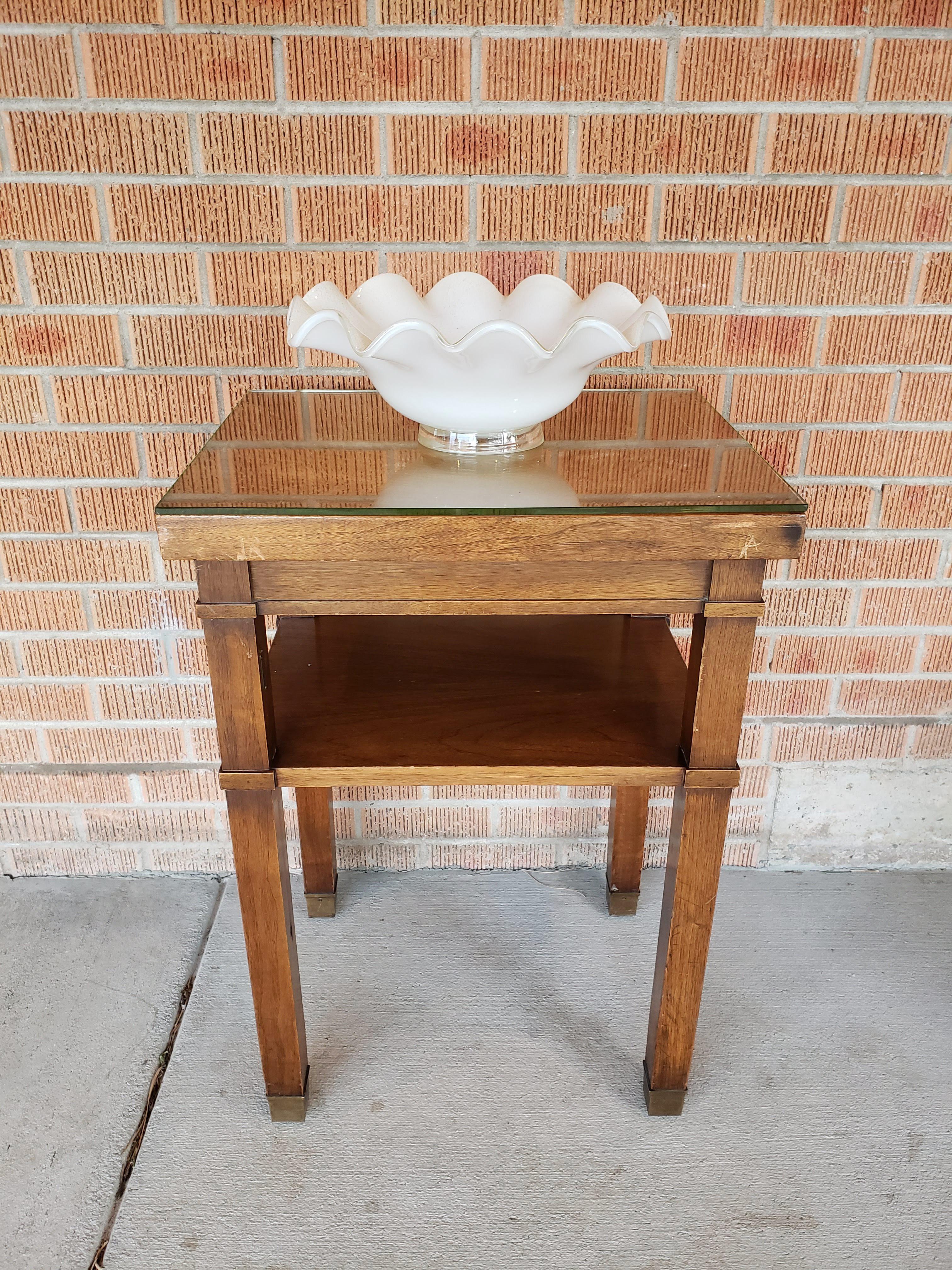 Mid-Century Modern Italian Mid-Century White and 24k Gold Hand Blown Glass Bowl