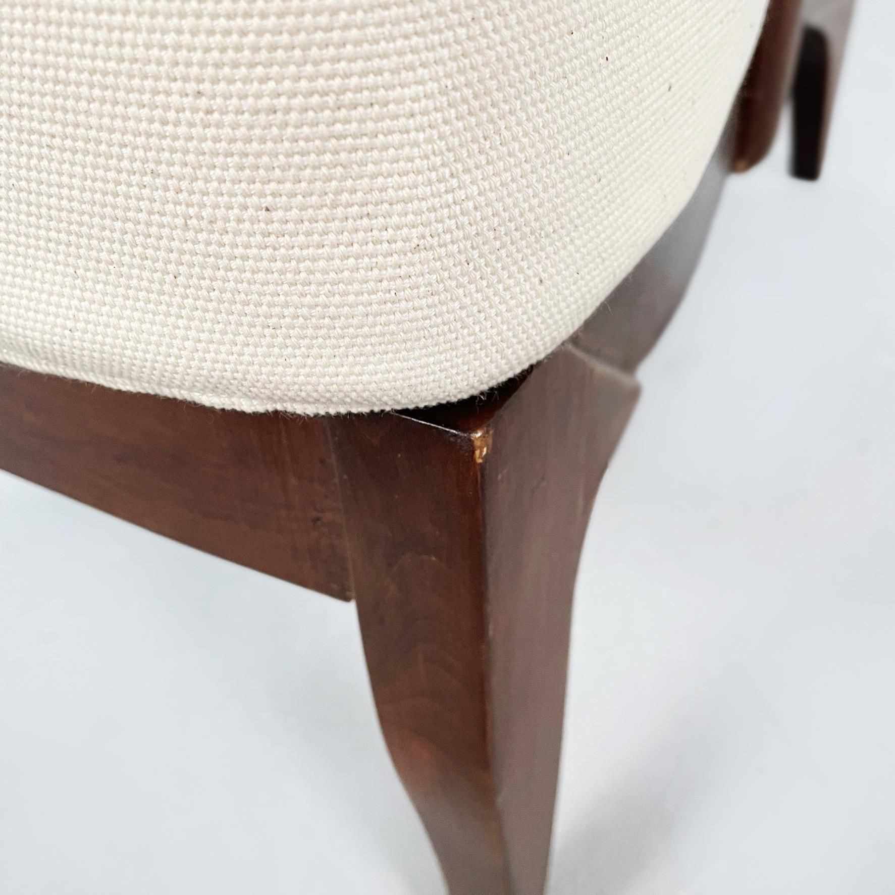 Italian Mid-Century White Fabric and Wooden Armchair by Paolo Buffa, 1950s For Sale 14