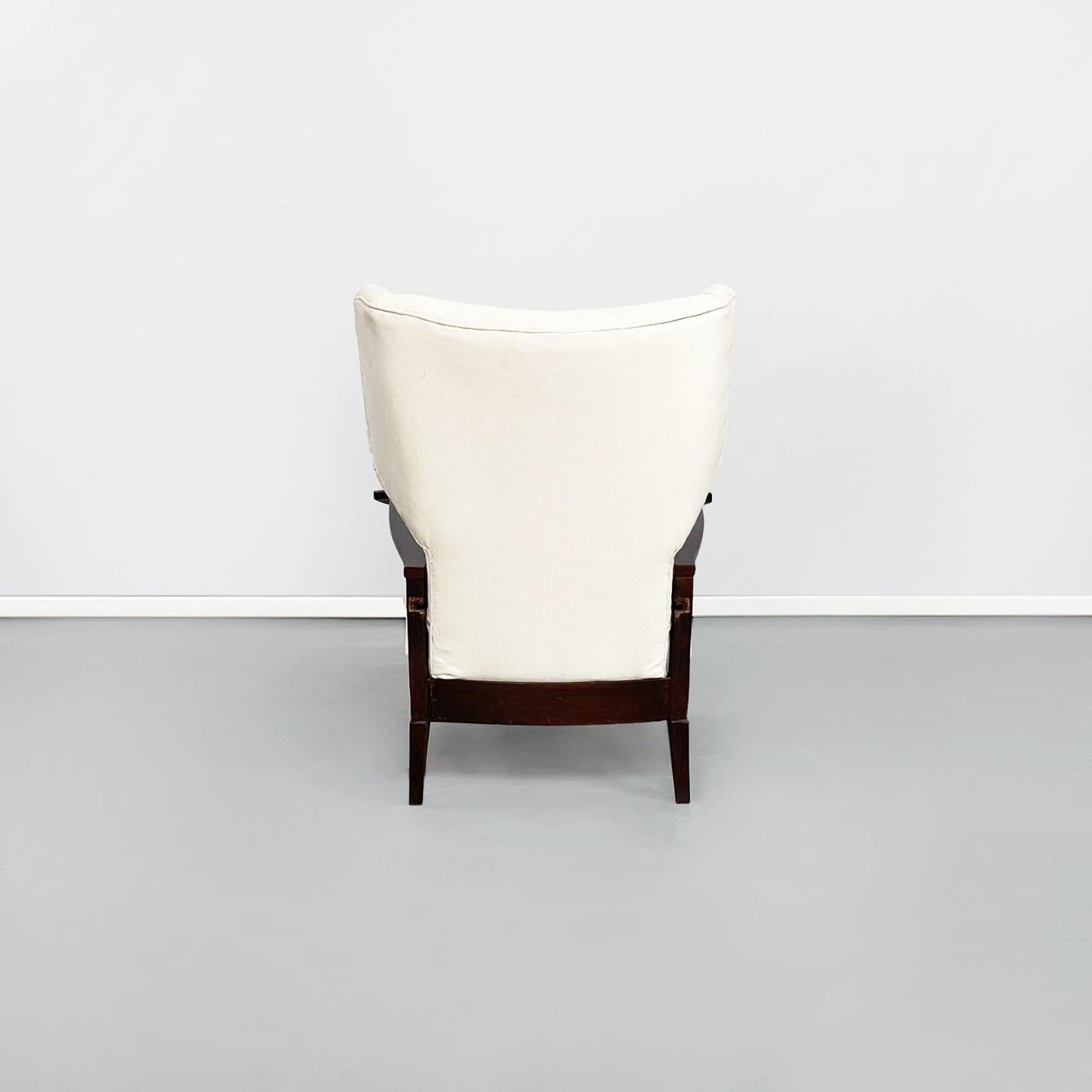 Mid-20th Century Italian Mid-Century White Fabric and Wooden Armchair by Paolo Buffa, 1950s For Sale