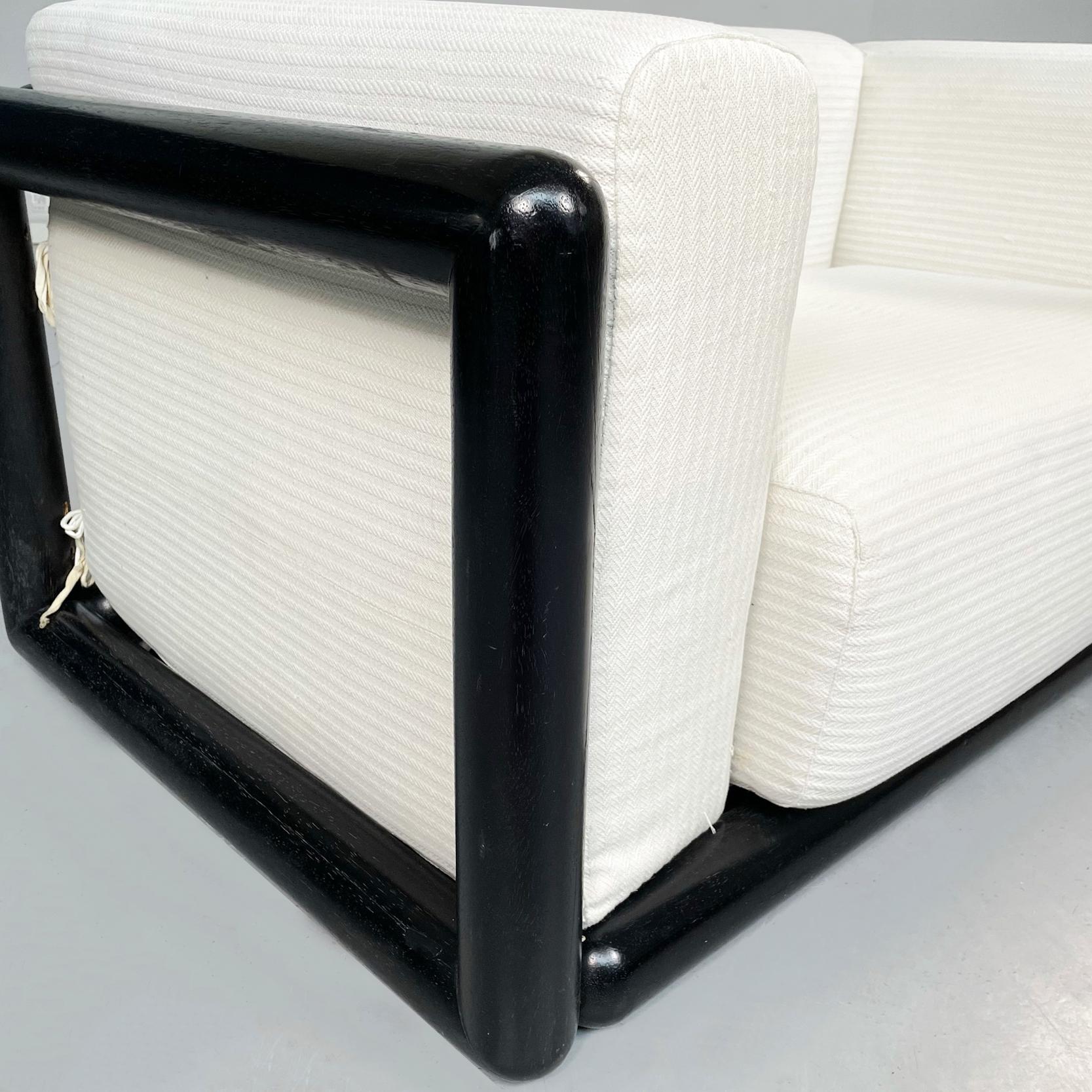 Italian Mid-Century White Fabric Wood Cornaro Armchair by Scarpa Gavina, 1970s 8