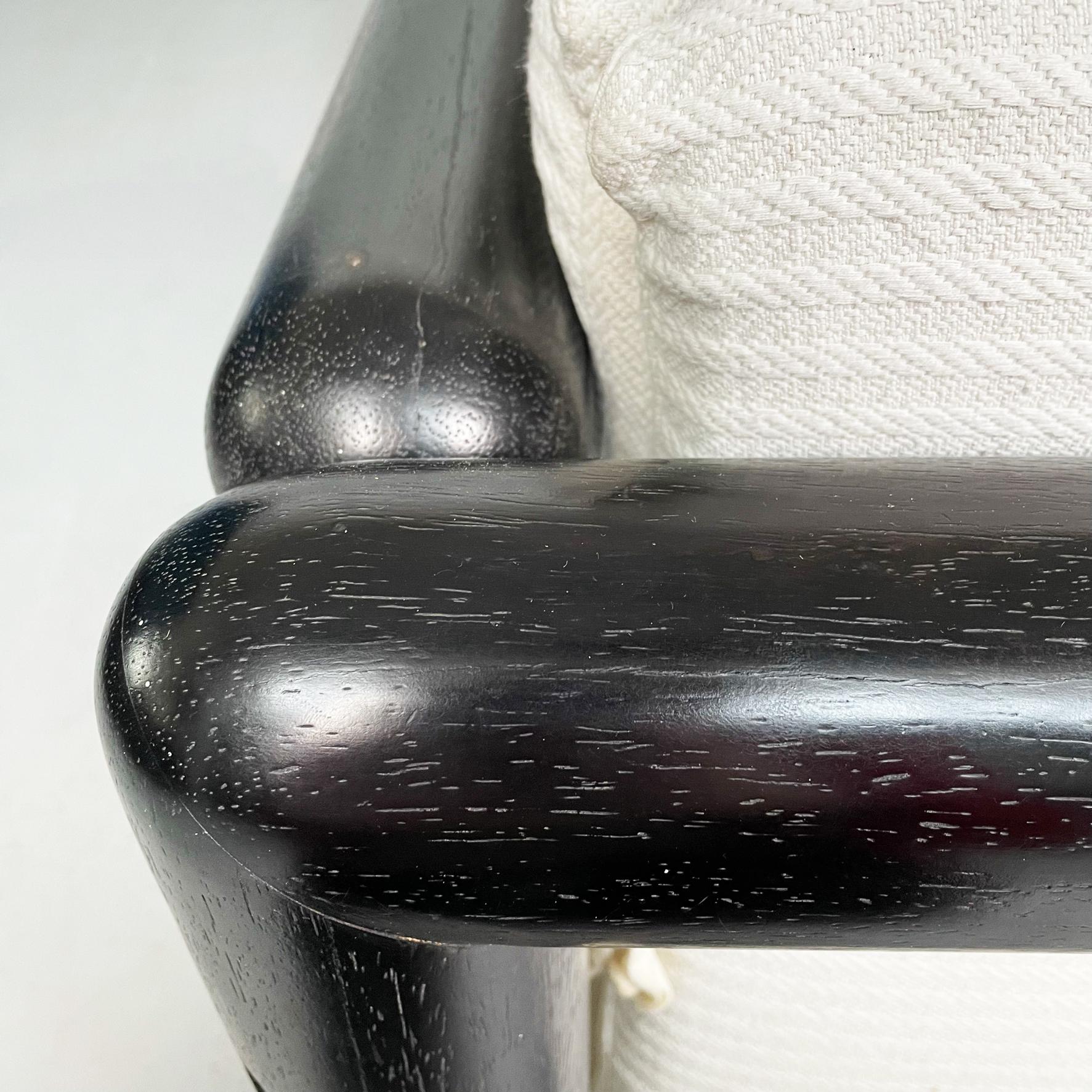 Italian Mid-Century White Fabric Wood Cornaro Armchair by Scarpa Gavina, 1970s 11