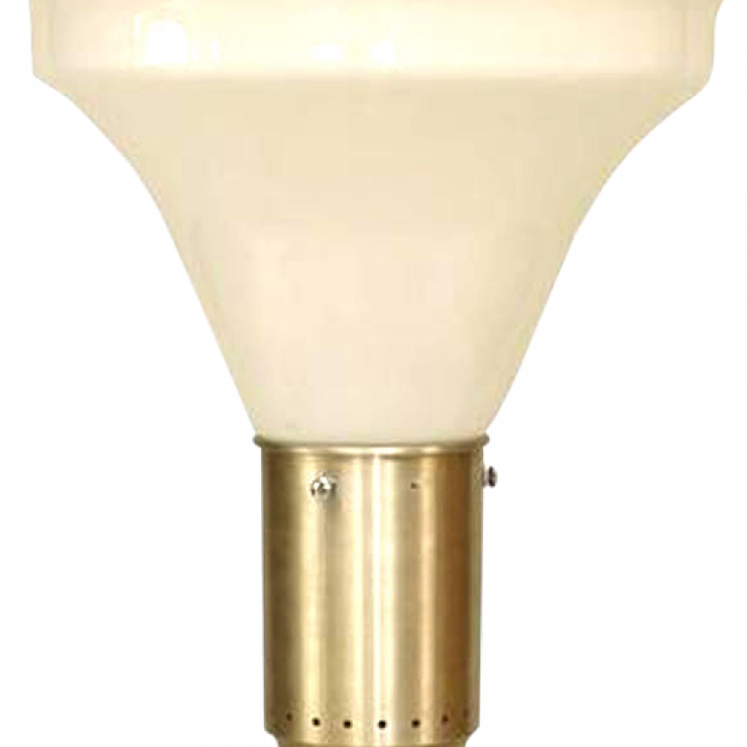 Modern Italian Mid-Century White Glass and Aluminum Floor Lamp For Sale