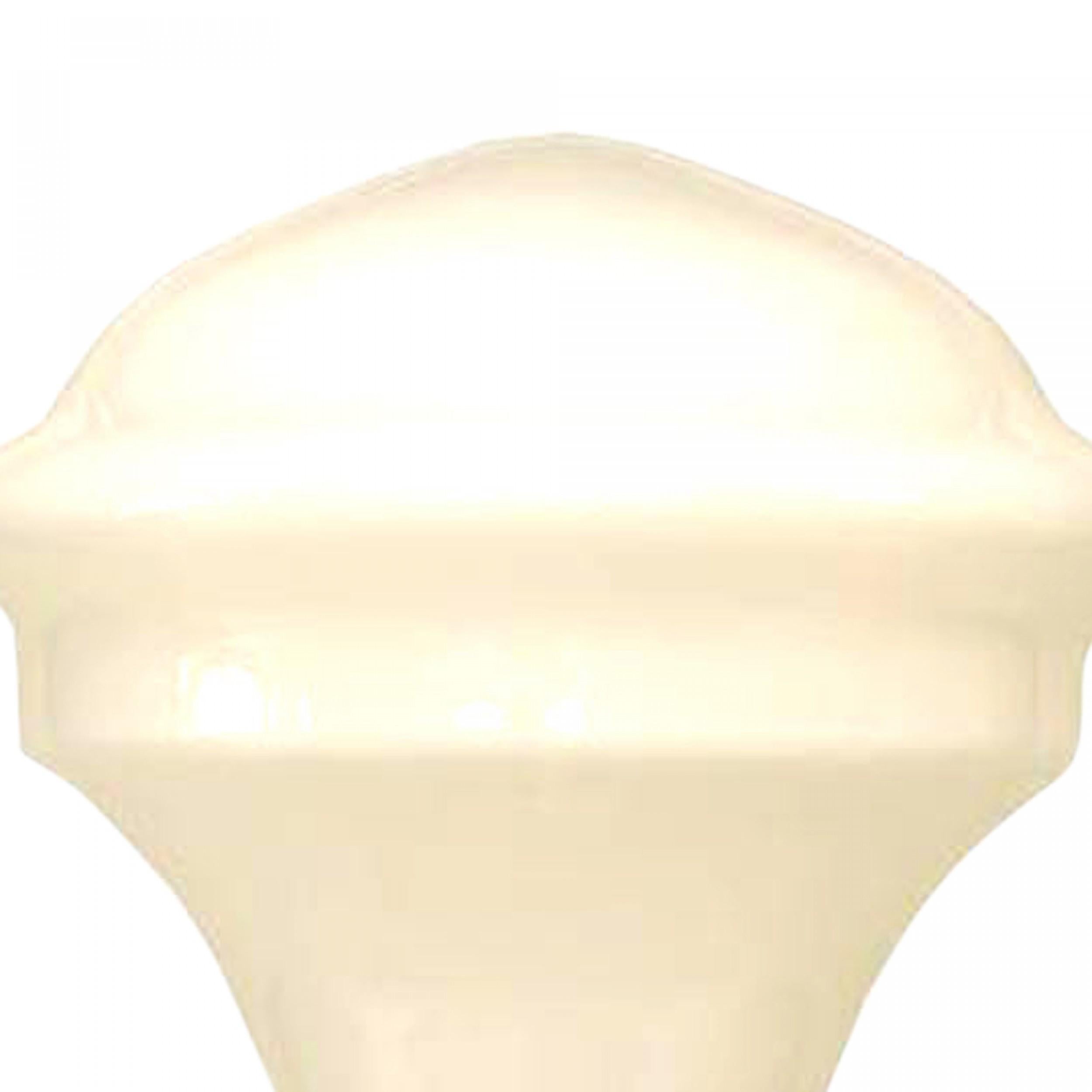 Italian Mid-Century White Glass and Aluminum Floor Lamp In Good Condition For Sale In Queens, NY