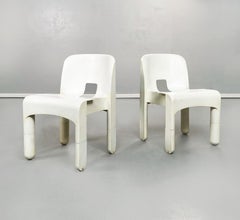 Italian Mid-Century White Plastic Chairs 860 by Joe Colombo for Kartell, 1970s