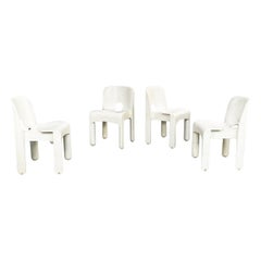 Italienische weiße italienische Kunststoffstühle aus der Mitte des Jahrhunderts 860 von Joe Colombo für Kartell, 1970er Jahre