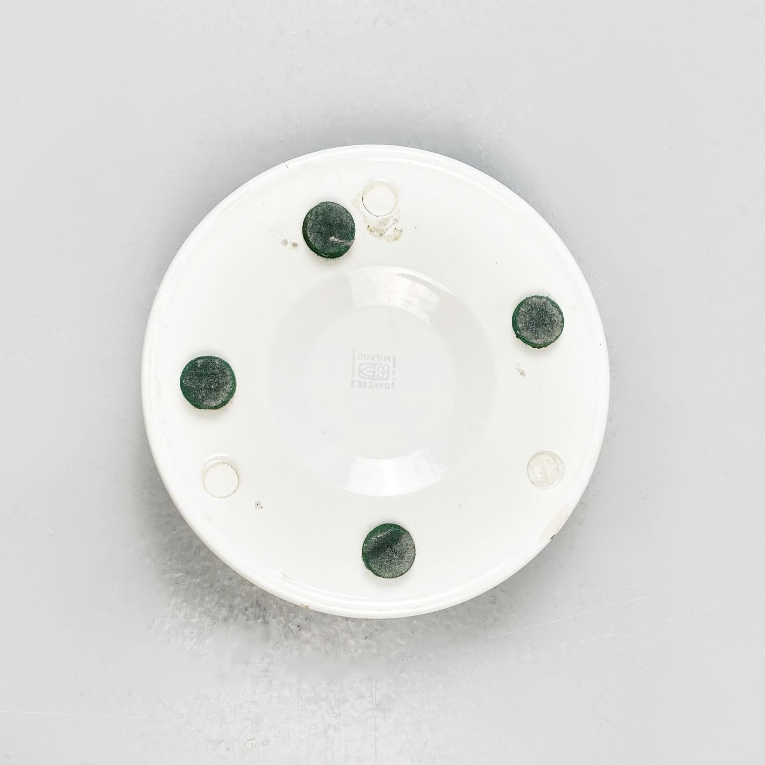 Ceramic Italian Mid-Century White Porcelain Stoneware Ashtray Mangiarotti Danese, 1970s For Sale