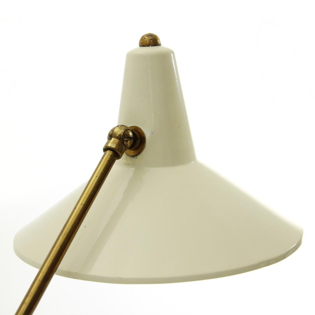 Italian Mid-Century White Shade Table Lamp, 1950s 2