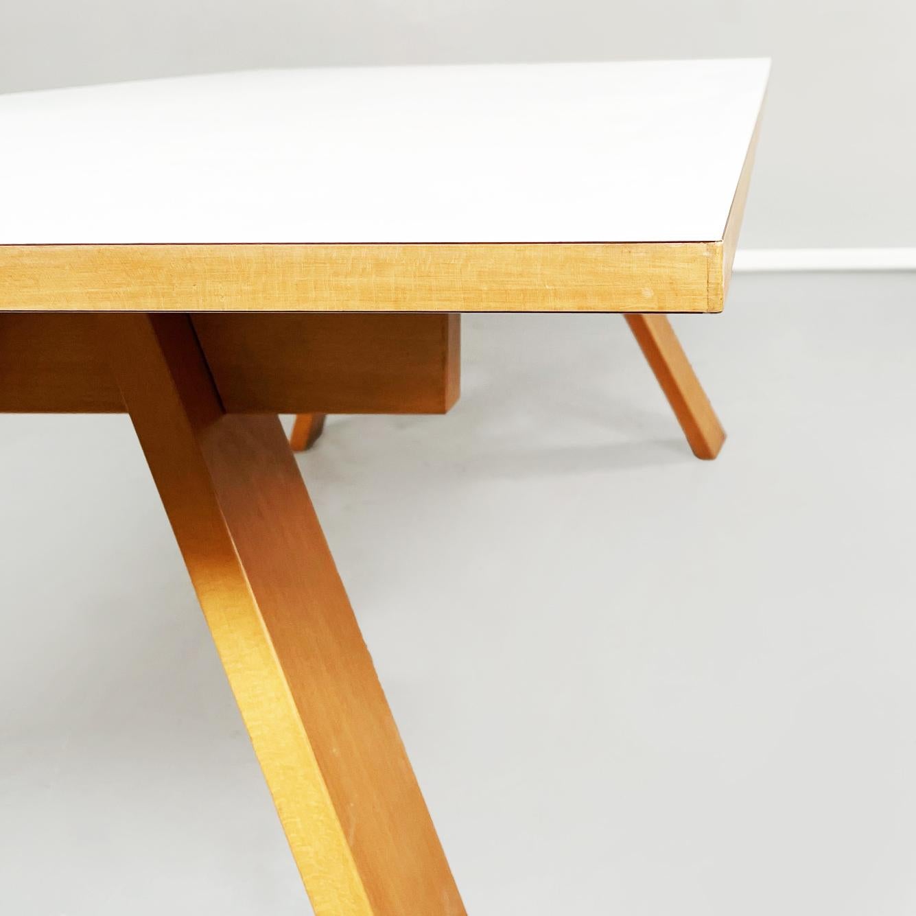 Italian Mid-Century White Wooden Work Table by Minale Simpson for Zanotta, 1980s 5