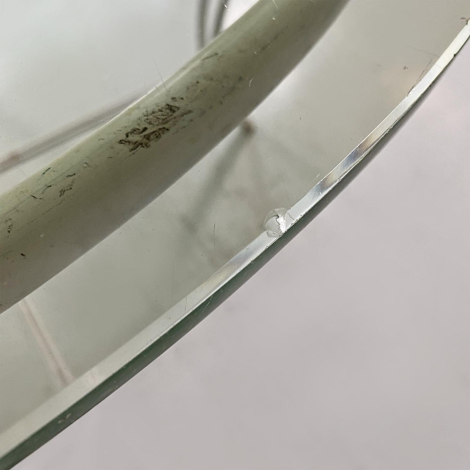 Table de jardin italienne du milieu du siècle dernier en fer forgé blanc et verre, années 1960 en vente 5