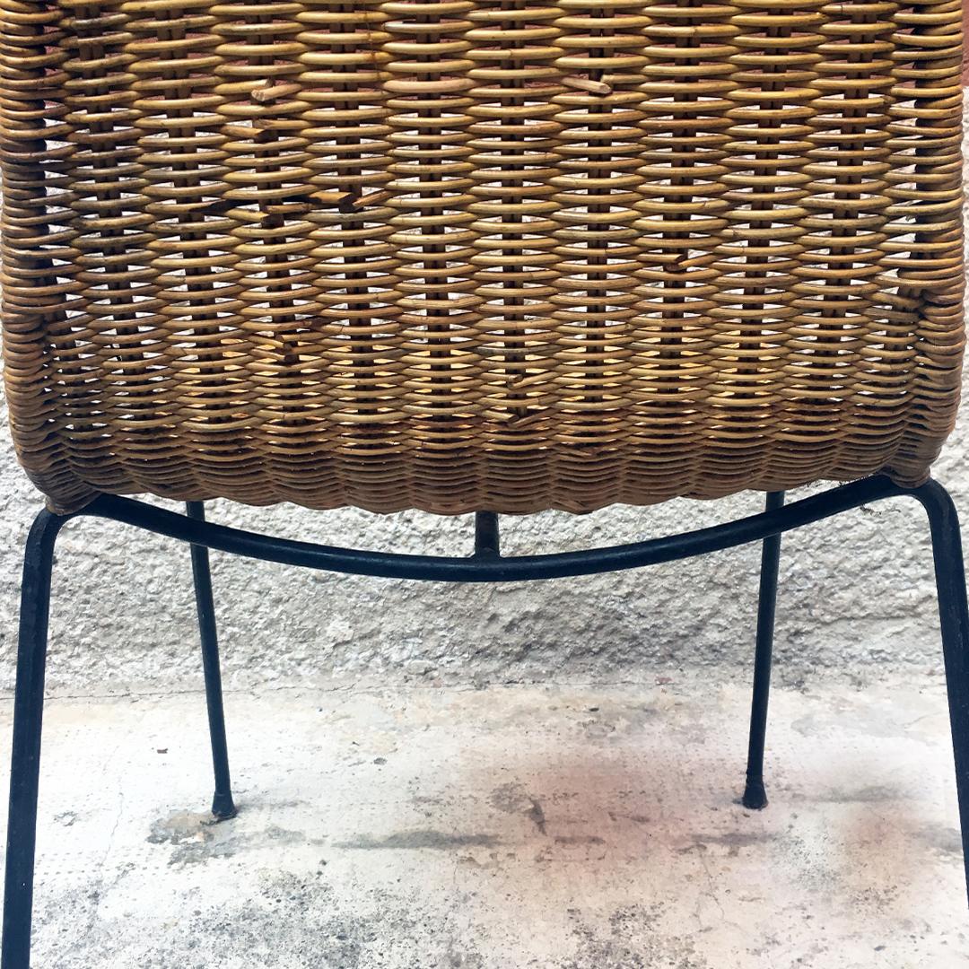 Italian Midcentury Wicker Chairs with Metal Rod by Campo & Graffi, 1950s 11