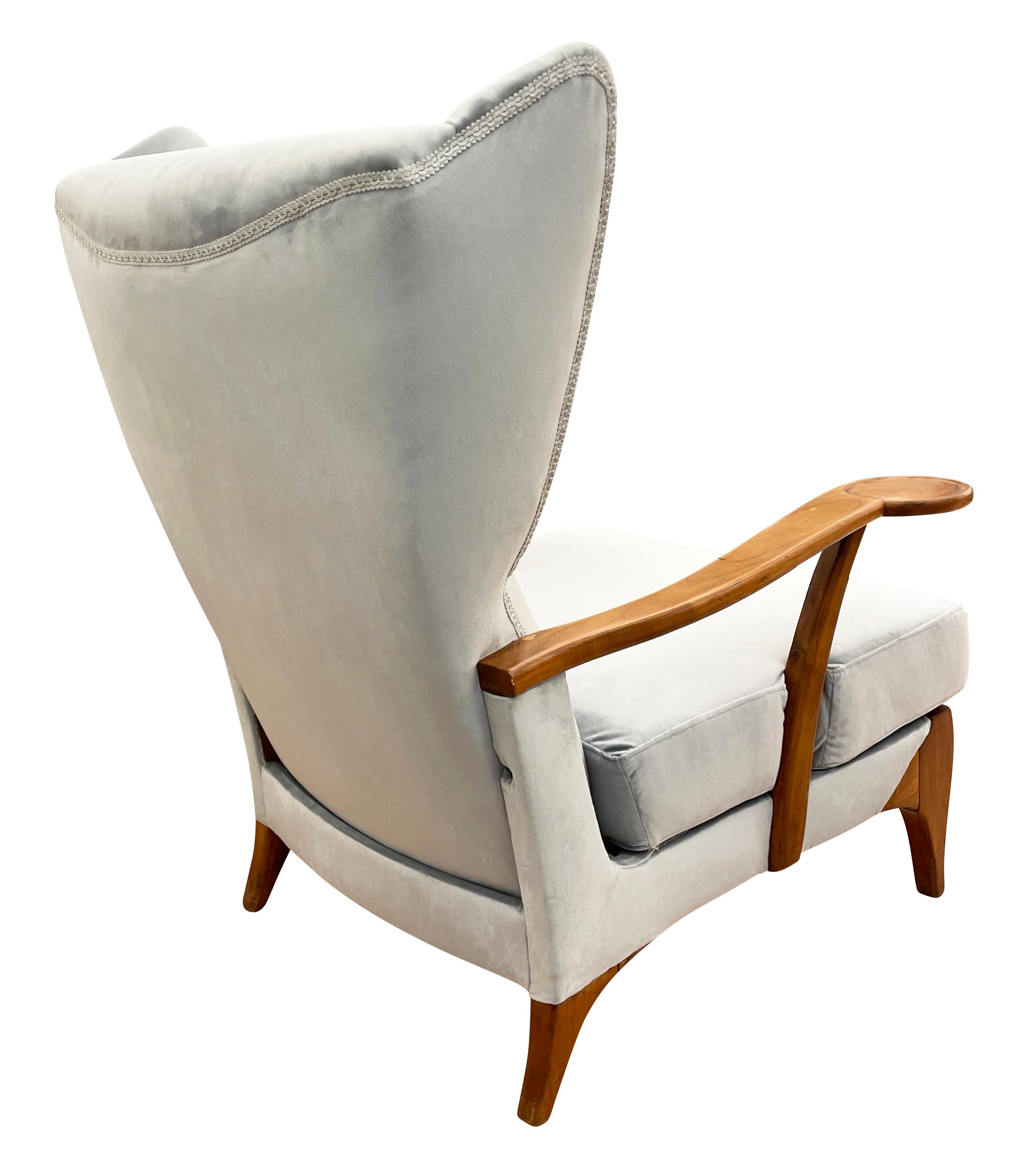 Italian MidCentury Wing Back Chair at 1stDibs