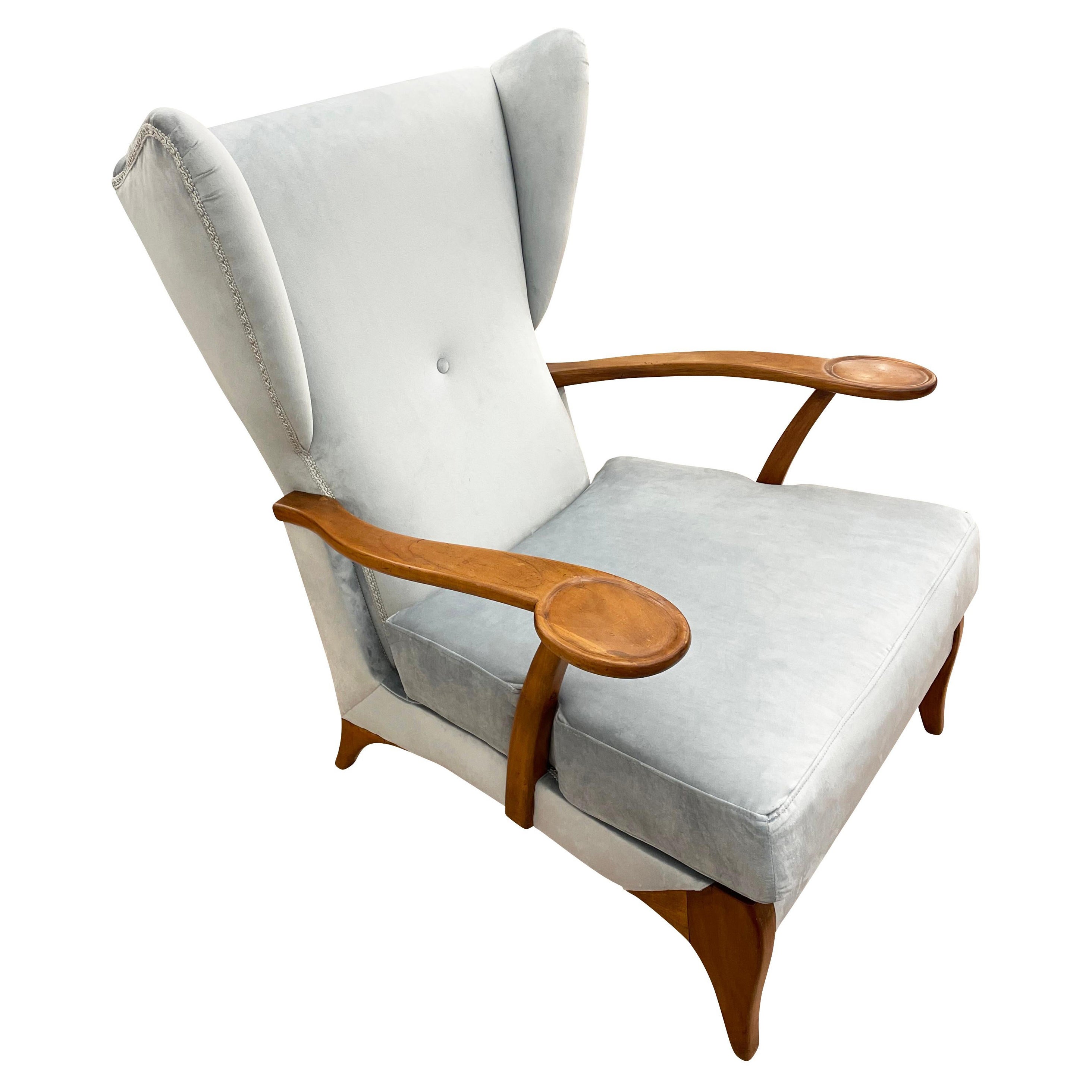 Italian Mid-Century Wing Back Chair