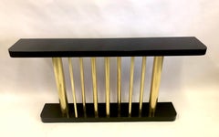 Italian Midcentury Modern Wood & Brass Console / Sofa Table,  Franco Albini