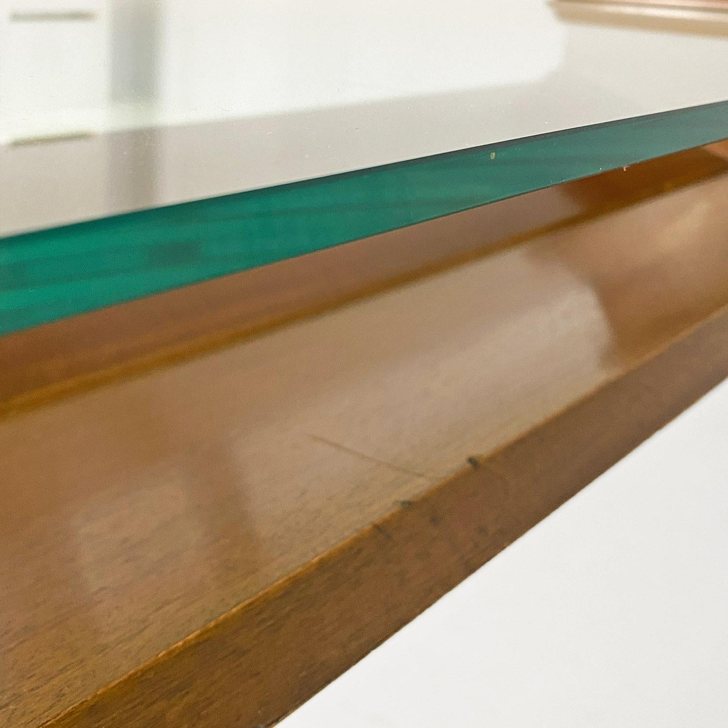 Italian mid century wood and glass Acca coffee table Takahama Gavina, 1960s For Sale 8