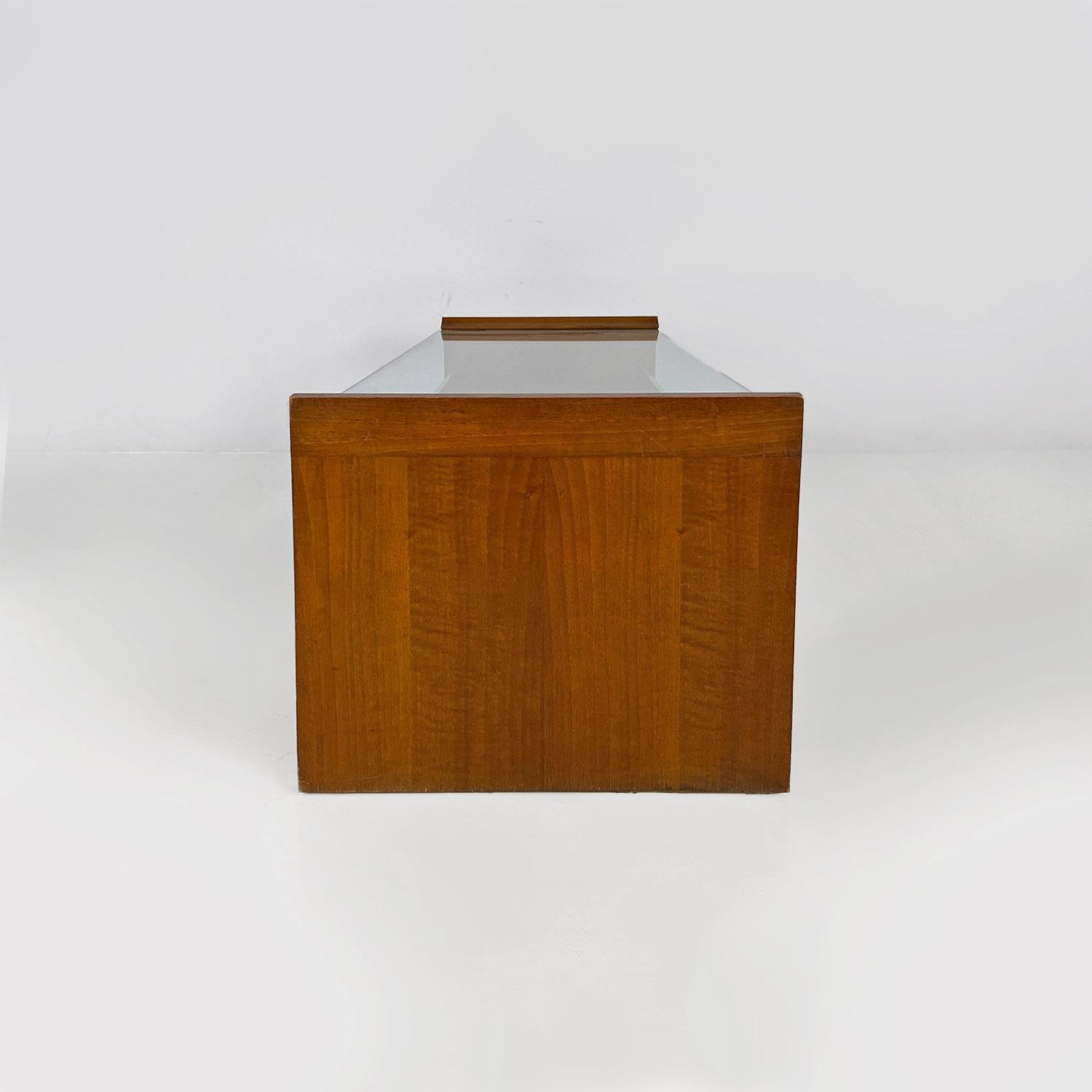 Mid-20th Century Italian mid century wood and glass Acca coffee table Takahama Gavina, 1960s For Sale