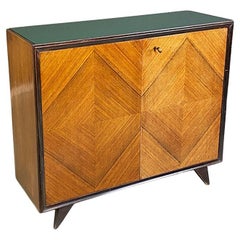 Italian Midcentury Wood and Glass Cabinet with Internal Shelves, 1940s Italian Midcentury Wood and Glass Cabinet with Internal Shelves, 1940s