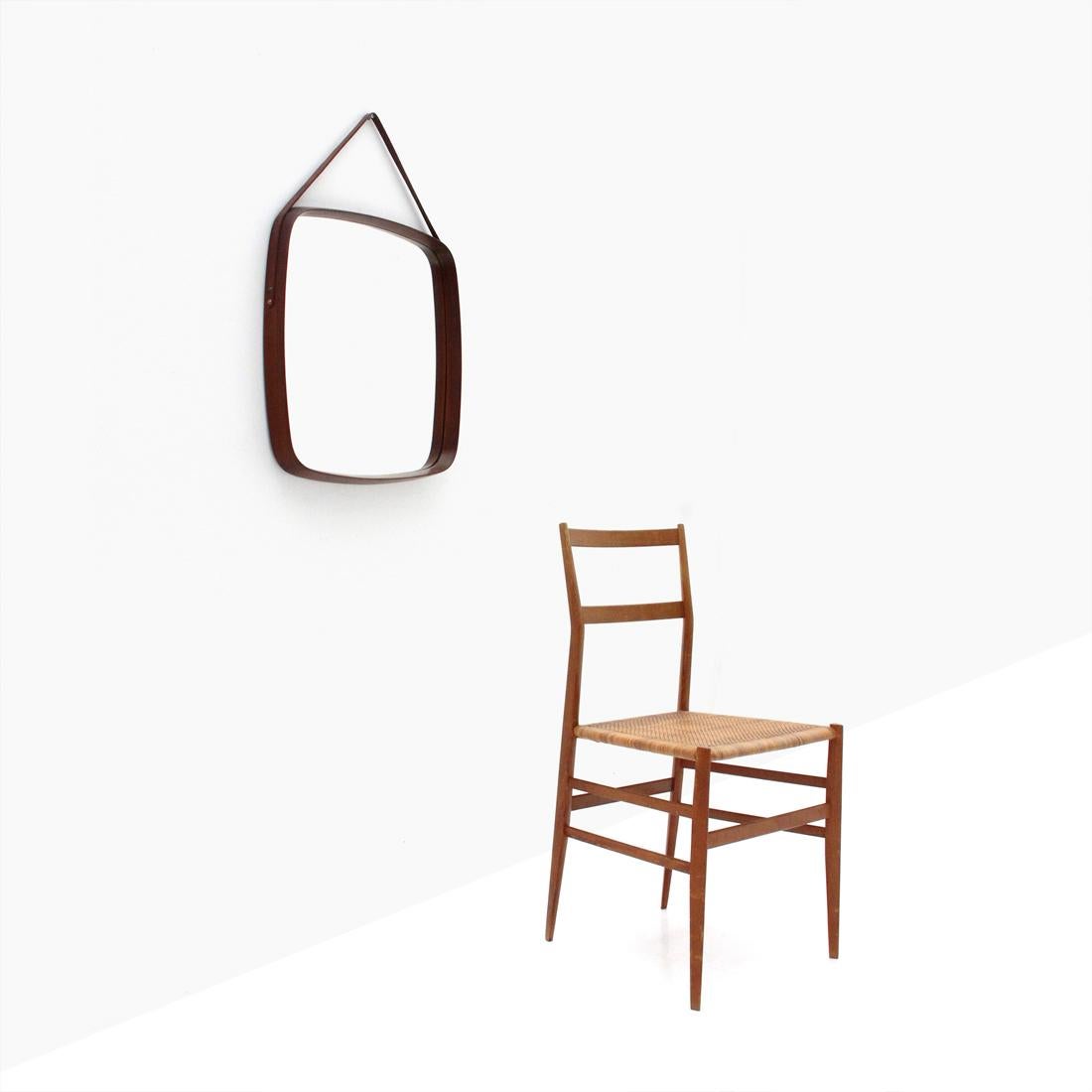 Italian Midcentury Wood Frame Mirror, 1960s 4