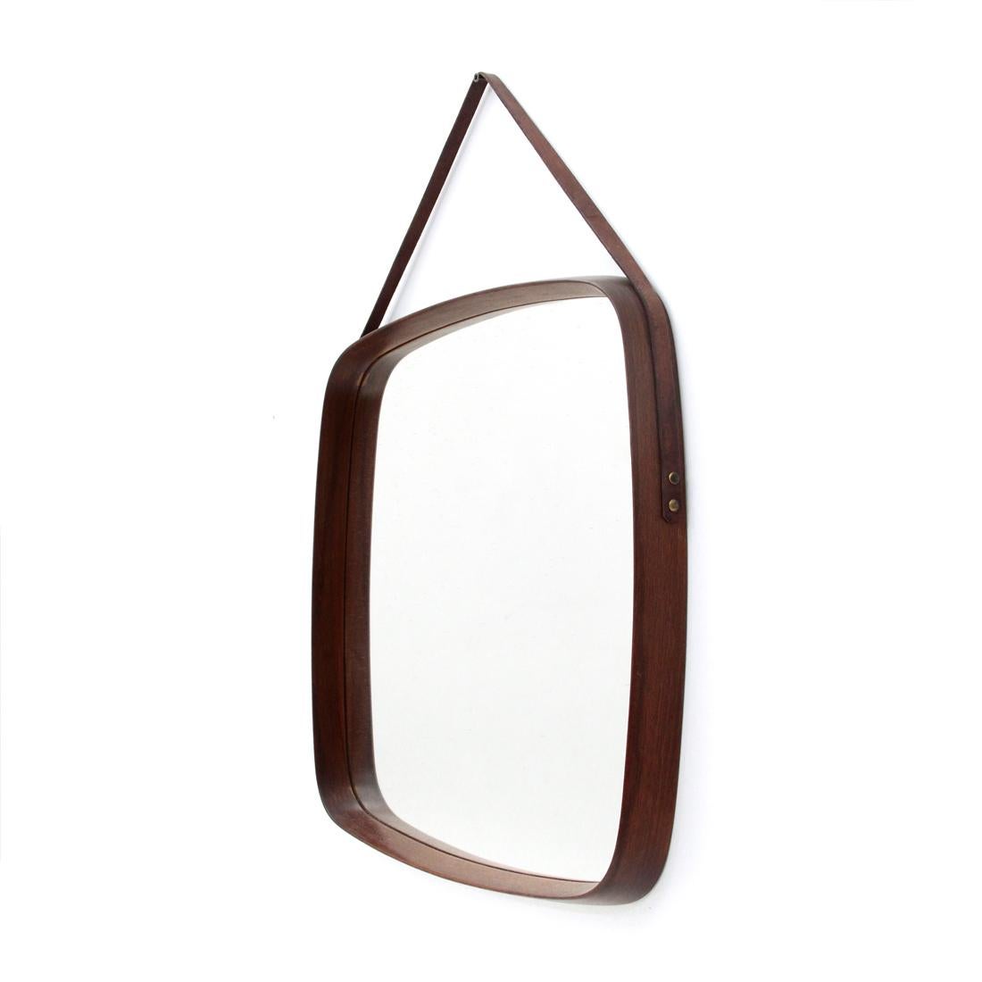 Italian Midcentury Wood Frame Mirror, 1960s (Moderne der Mitte des Jahrhunderts)