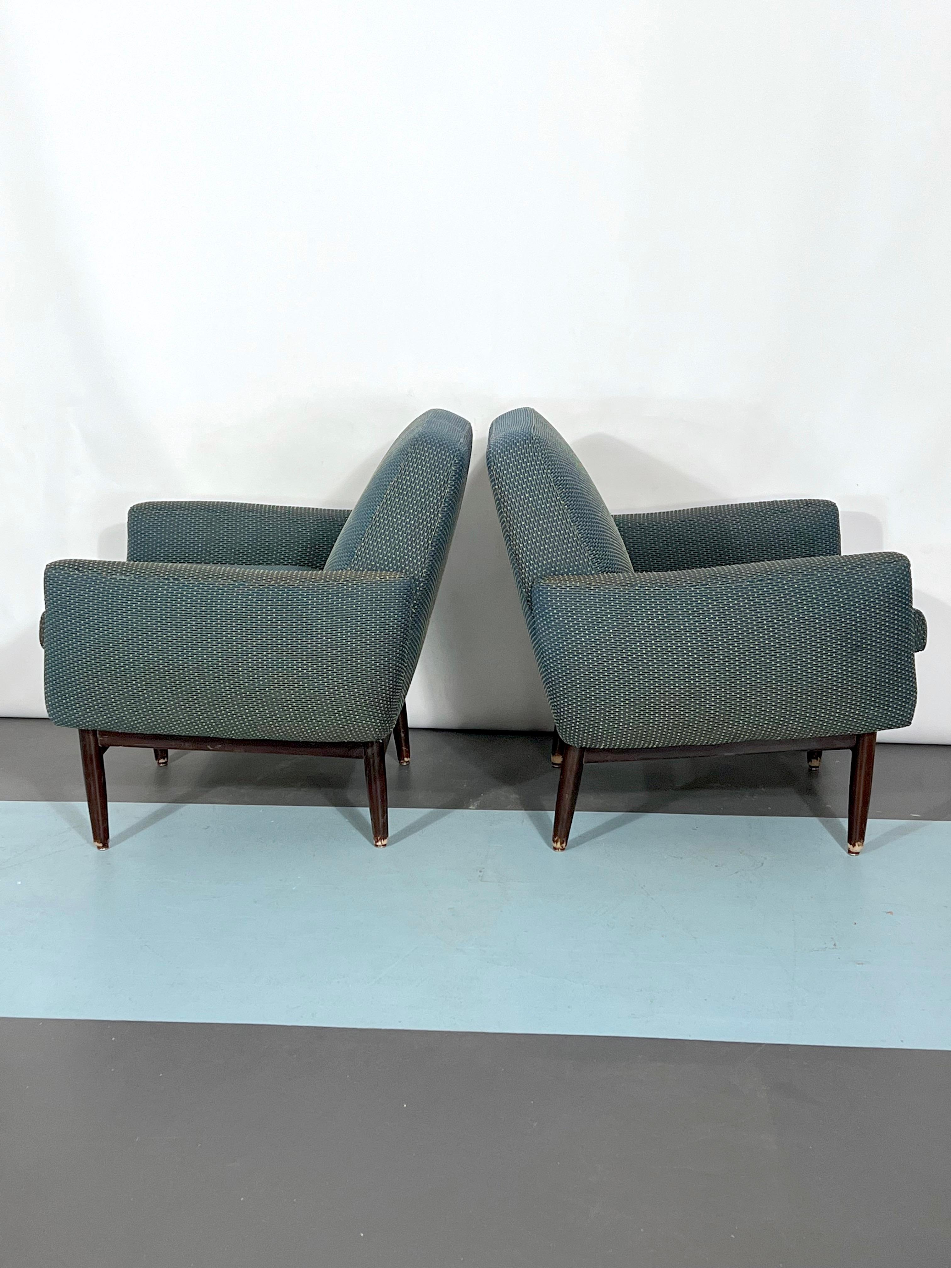 Italian Mid-century wood modern armchairs from 60s For Sale 6