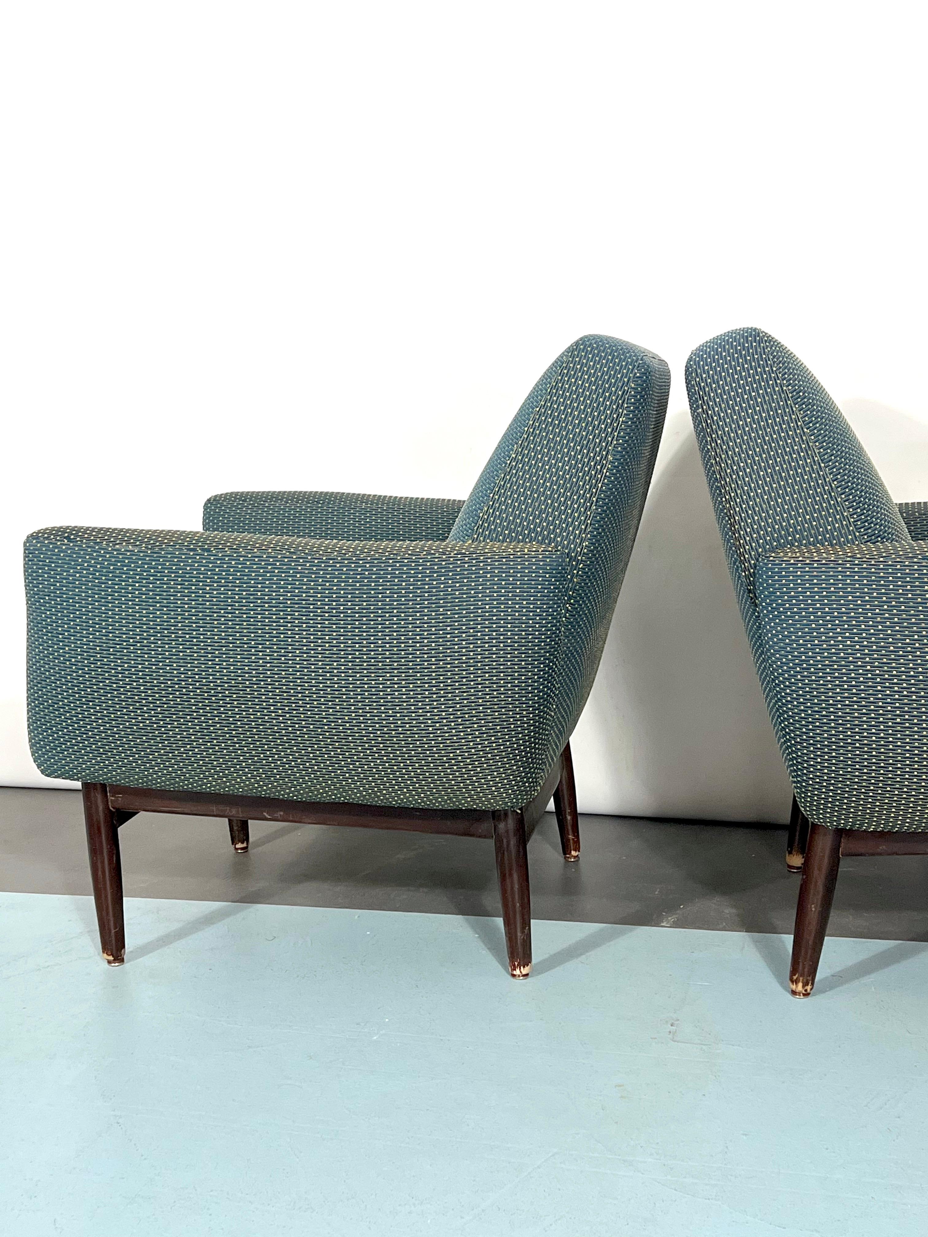 Italian Mid-century wood modern armchairs from 60s For Sale 7