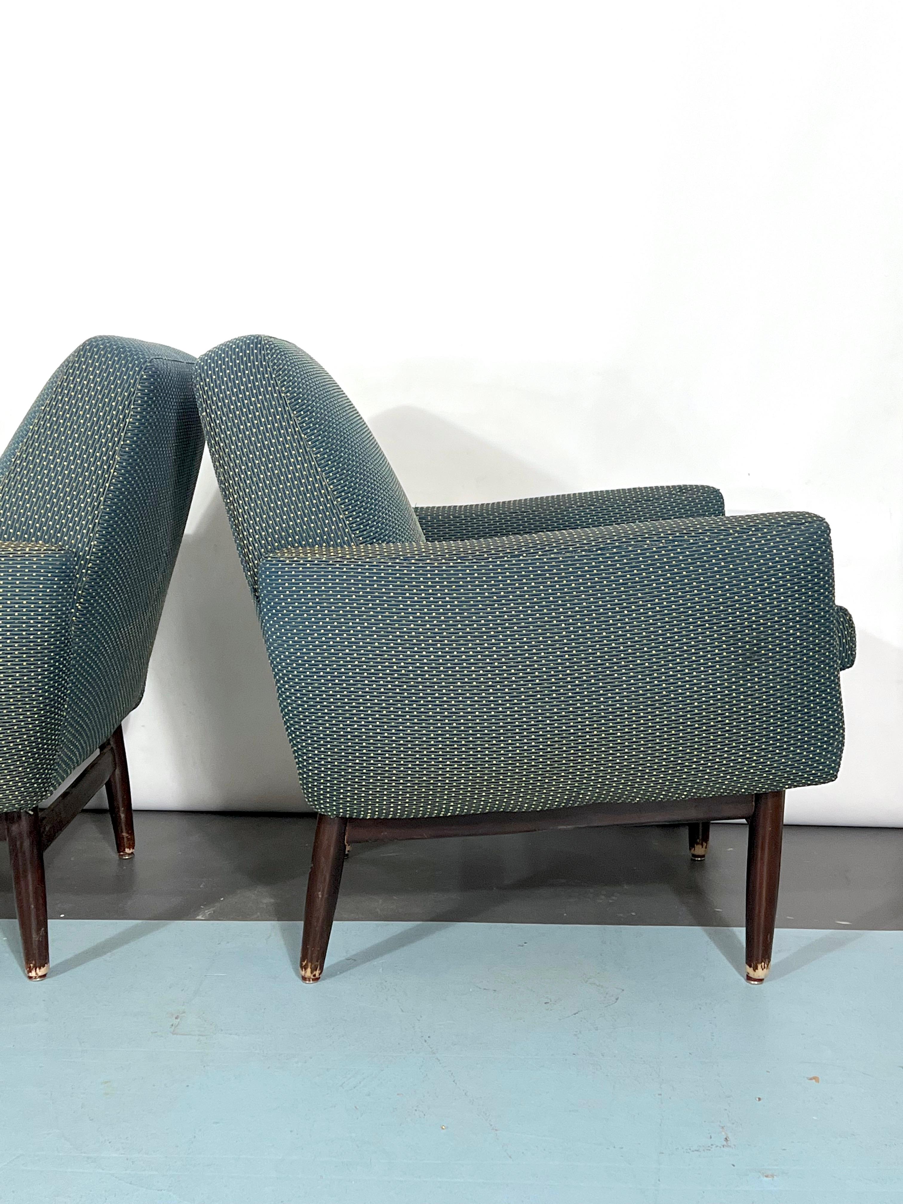 Italian Mid-century wood modern armchairs from 60s For Sale 8
