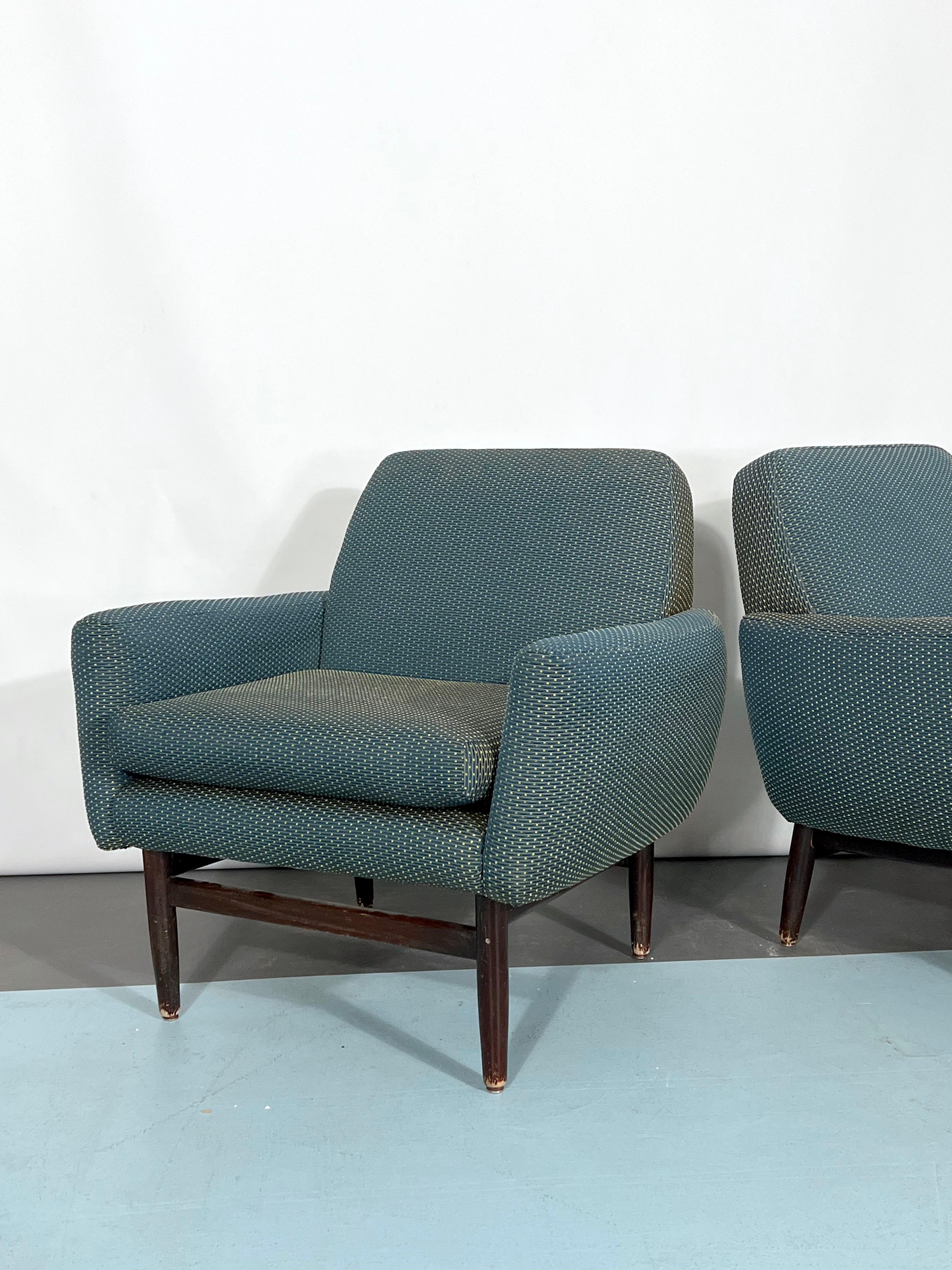 Italian Mid-century wood modern armchairs from 60s For Sale 10