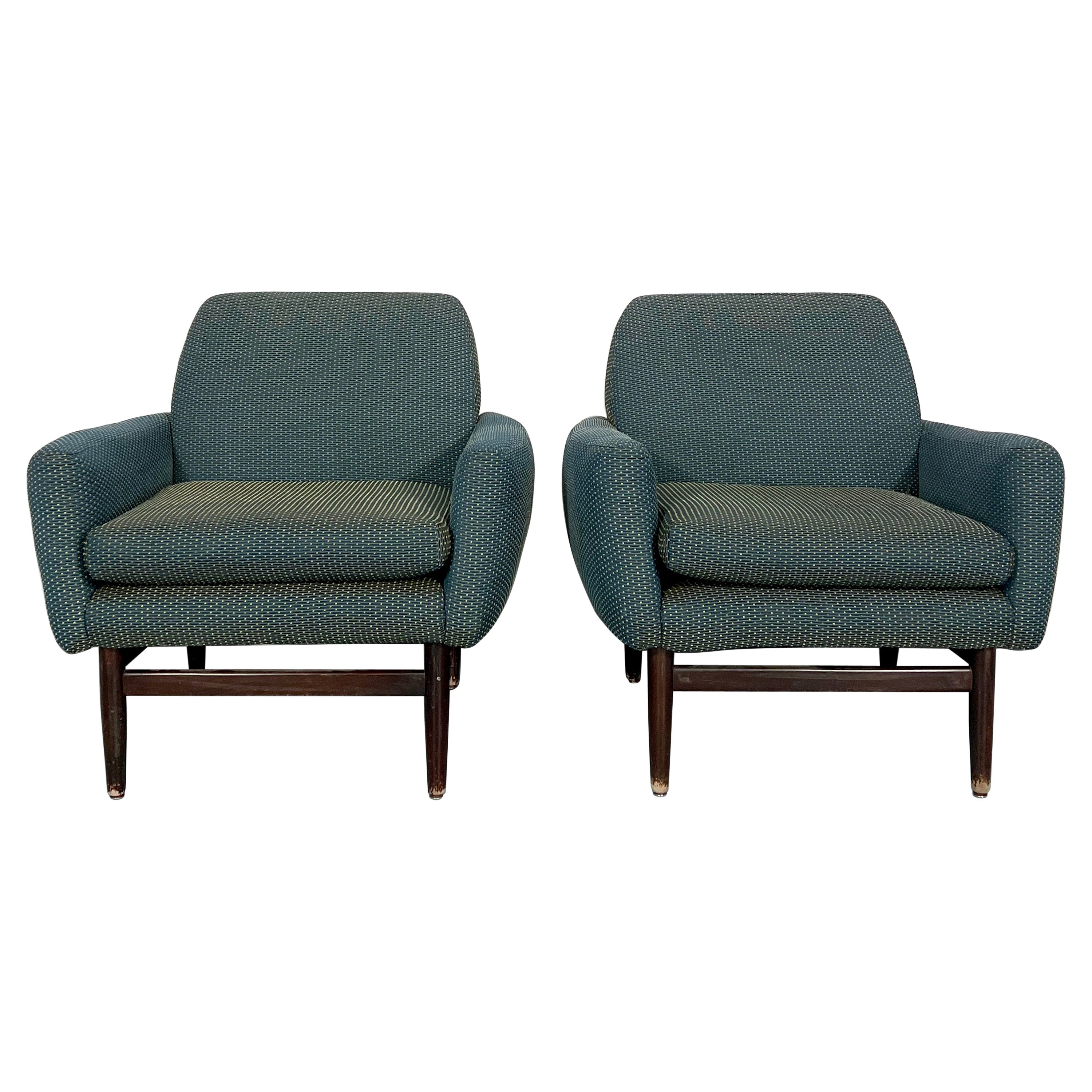 Italian Mid-century wood modern armchairs from 60s