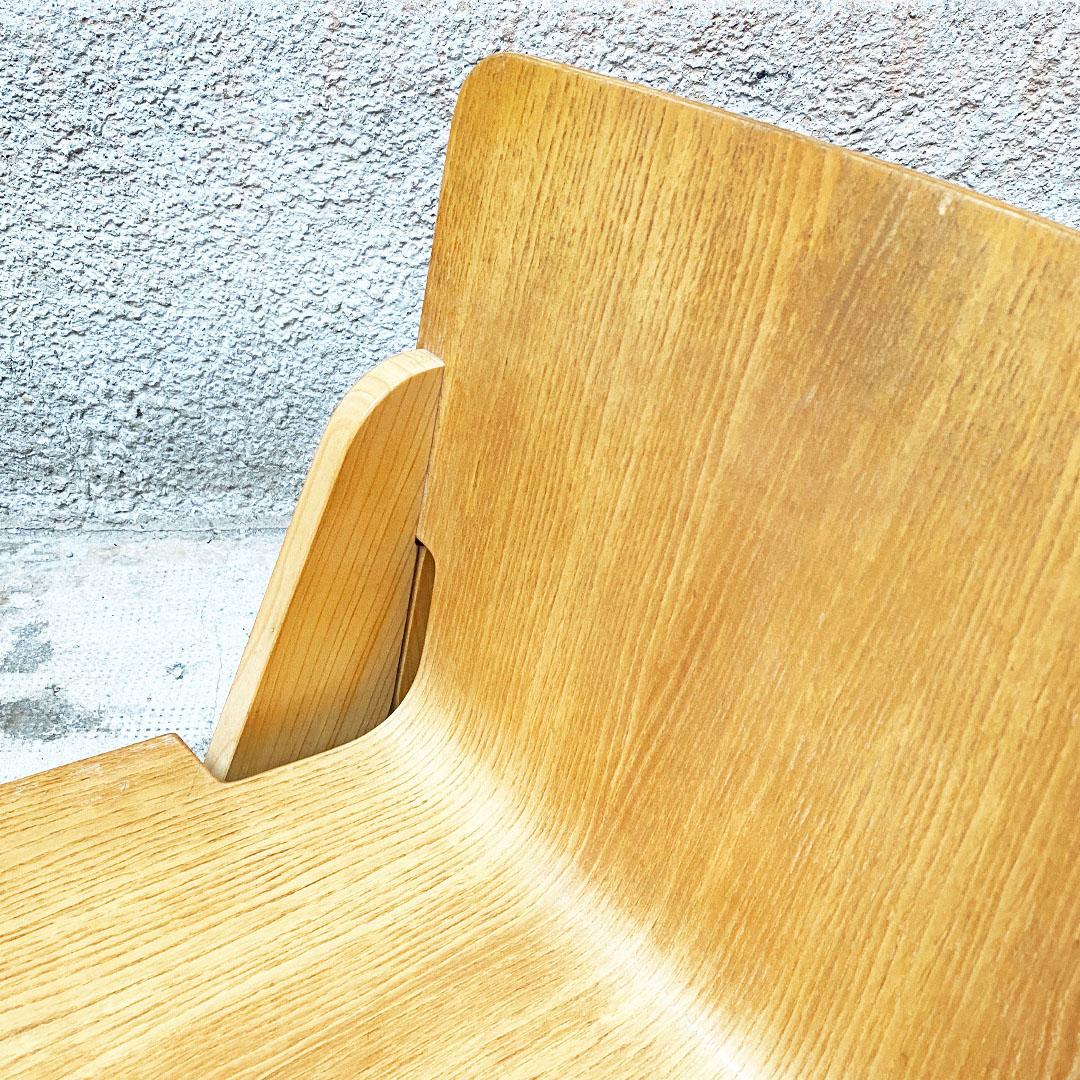 Italian Mid Century Wood Set of Peota Chairs by Gigi Sabadin for Stilwood, 1970s 6